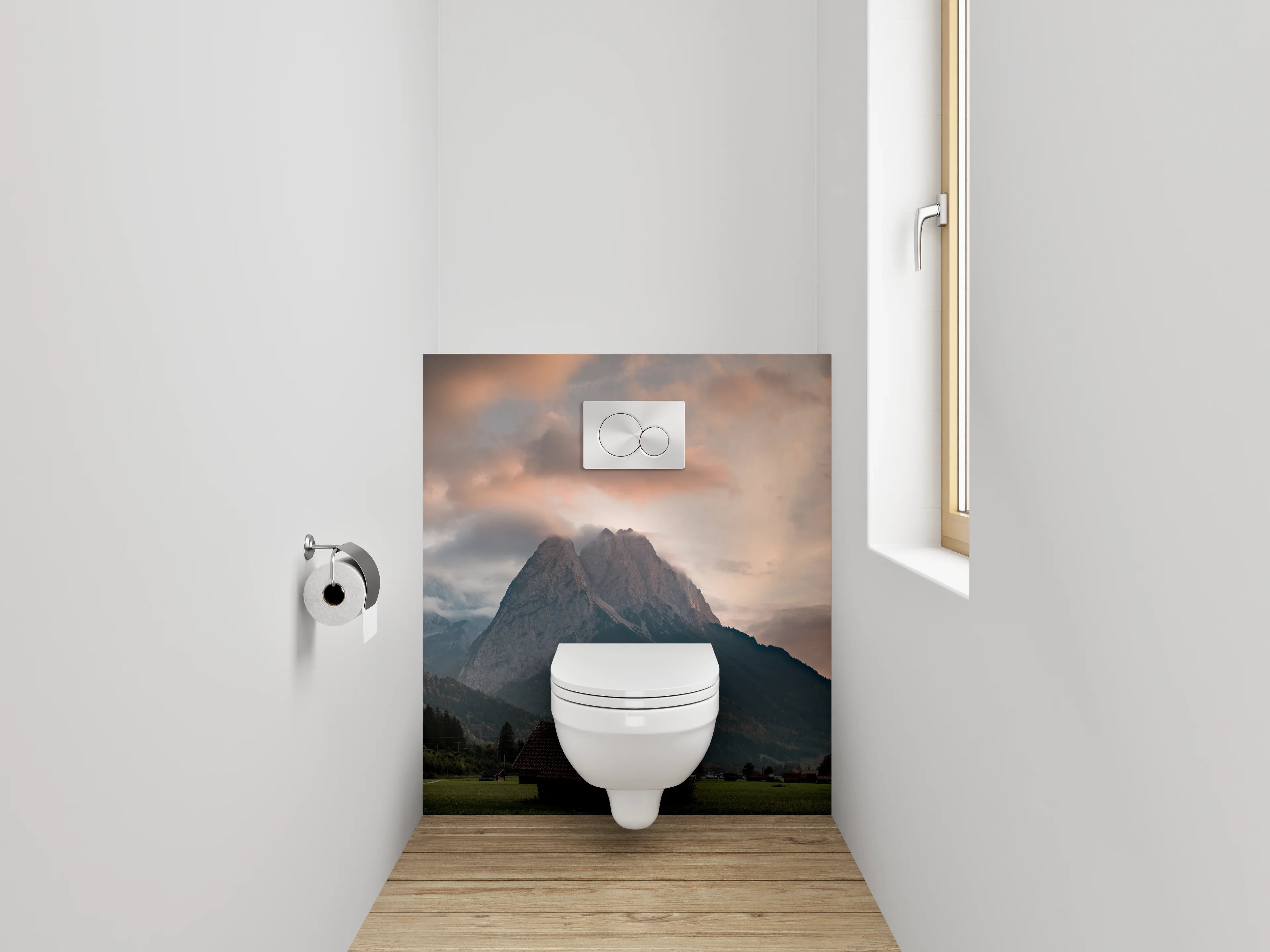 WC-Rückwand - Alpenpanorama bei Sonnenuntergang