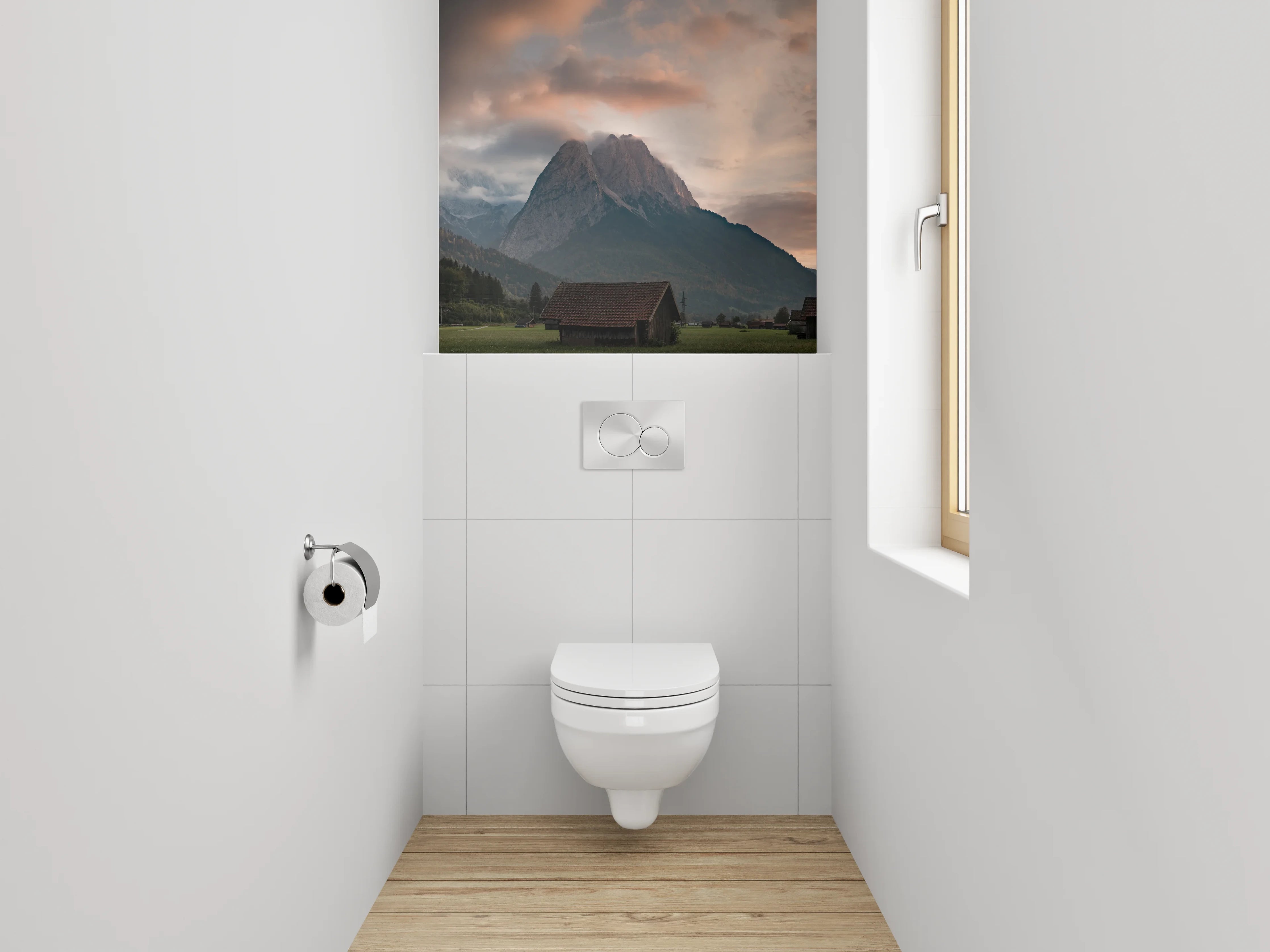 WC-Rückwand - Alpenpanorama bei Sonnenuntergang