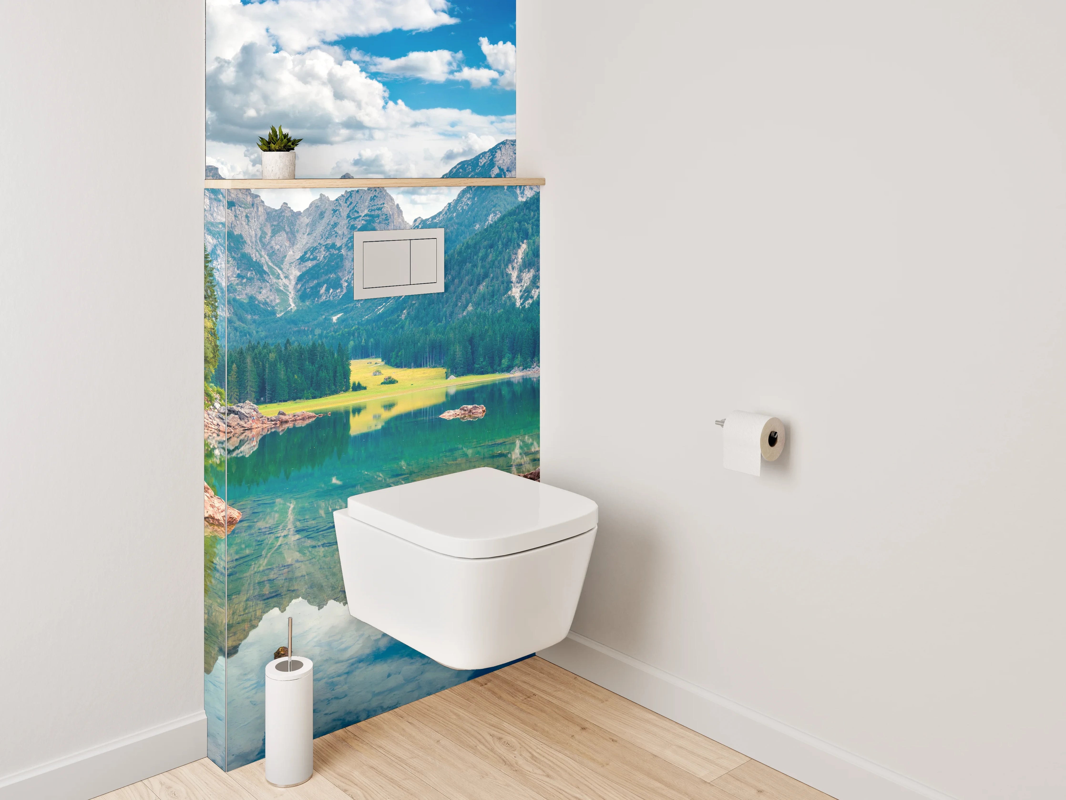 WC-Rückwand - Alpensee Panorama Landschaft Fotomotiv
