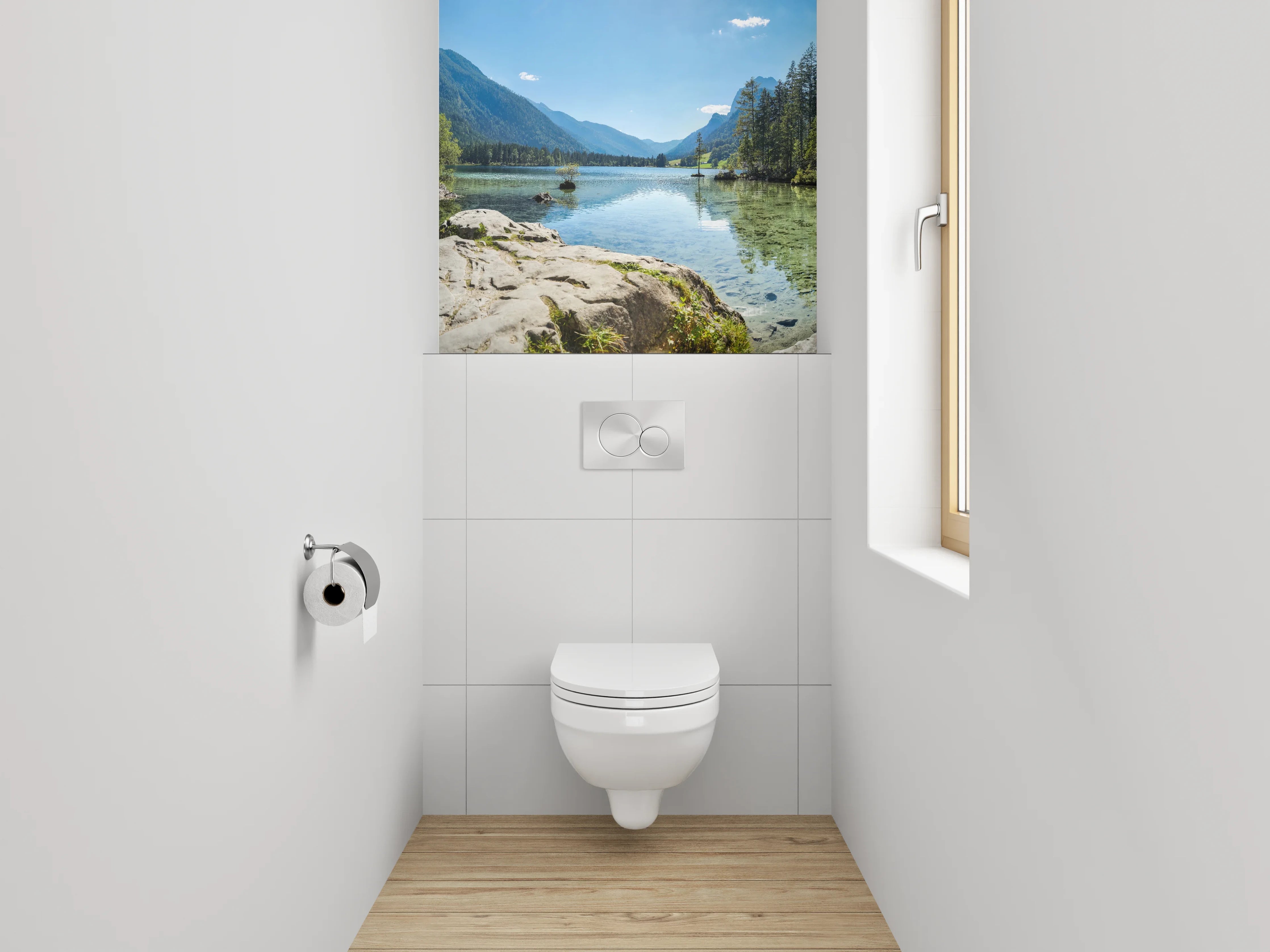 WC-Rückwand - Alpensee Panorama Naturidylle