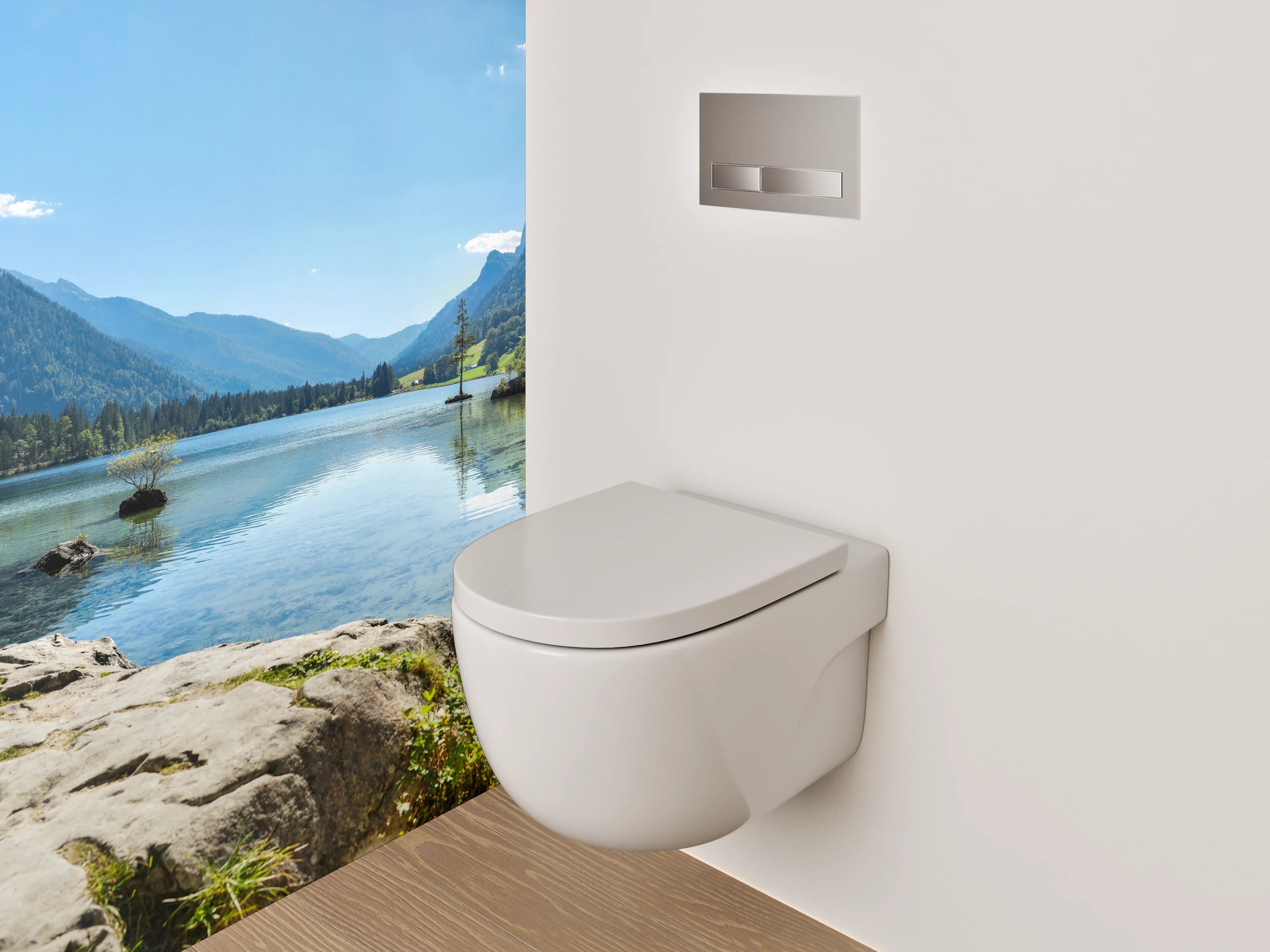 WC-Rückwand - Alpensee Panorama Naturidylle