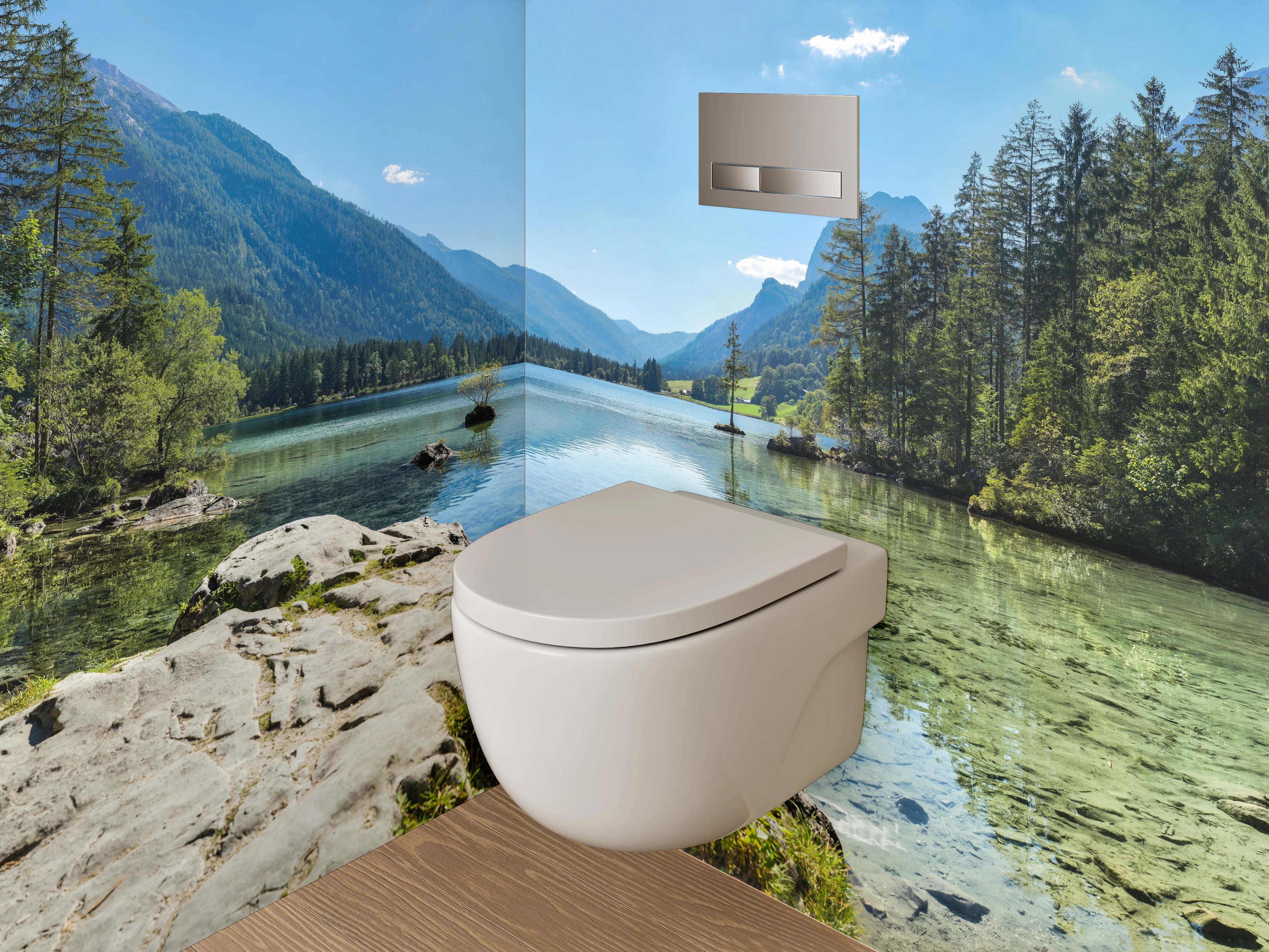 WC-Rückwand - Alpensee Panorama Naturidylle