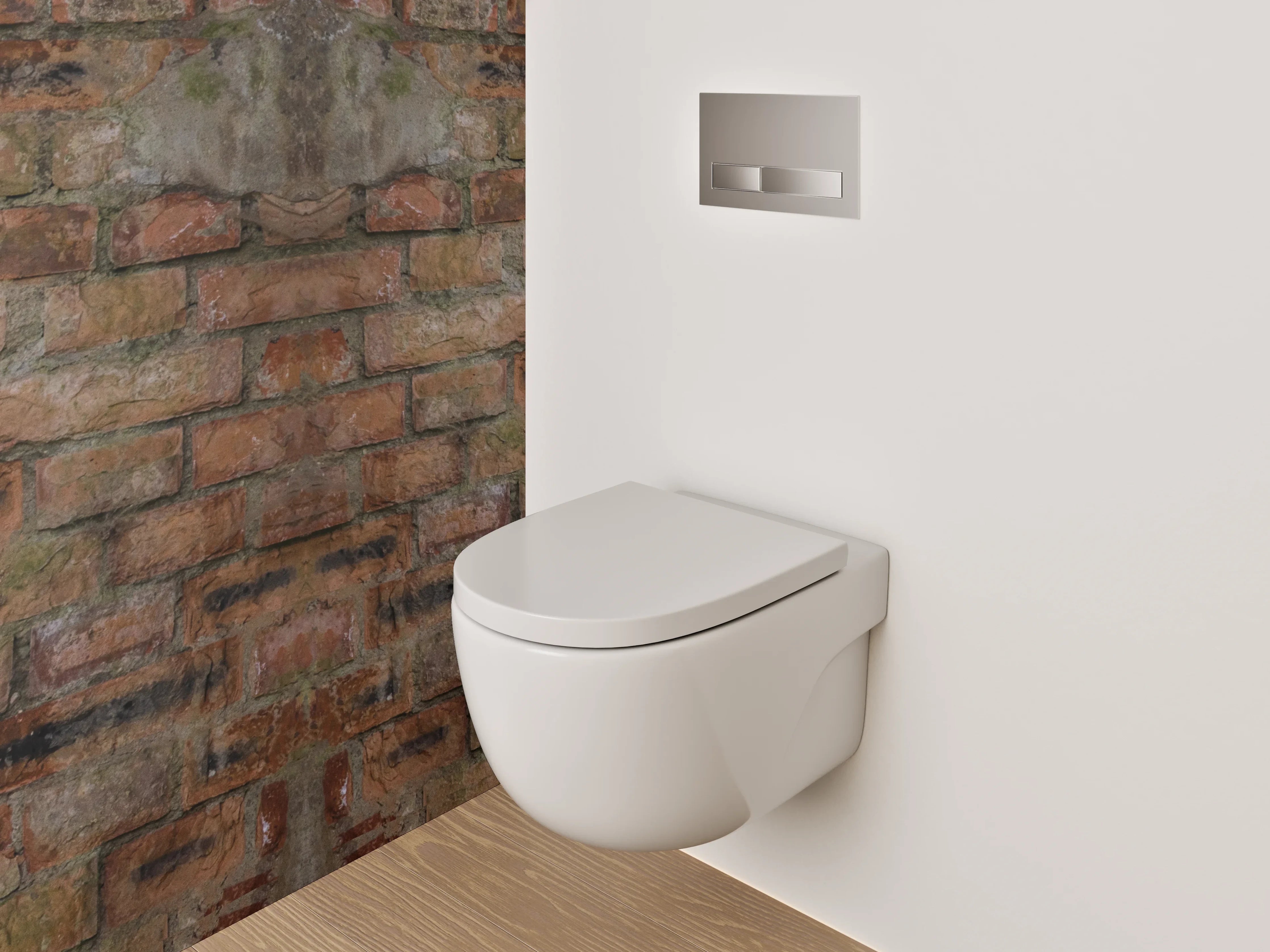 WC-Rückwand - Alte Backsteinwand Spiegelung