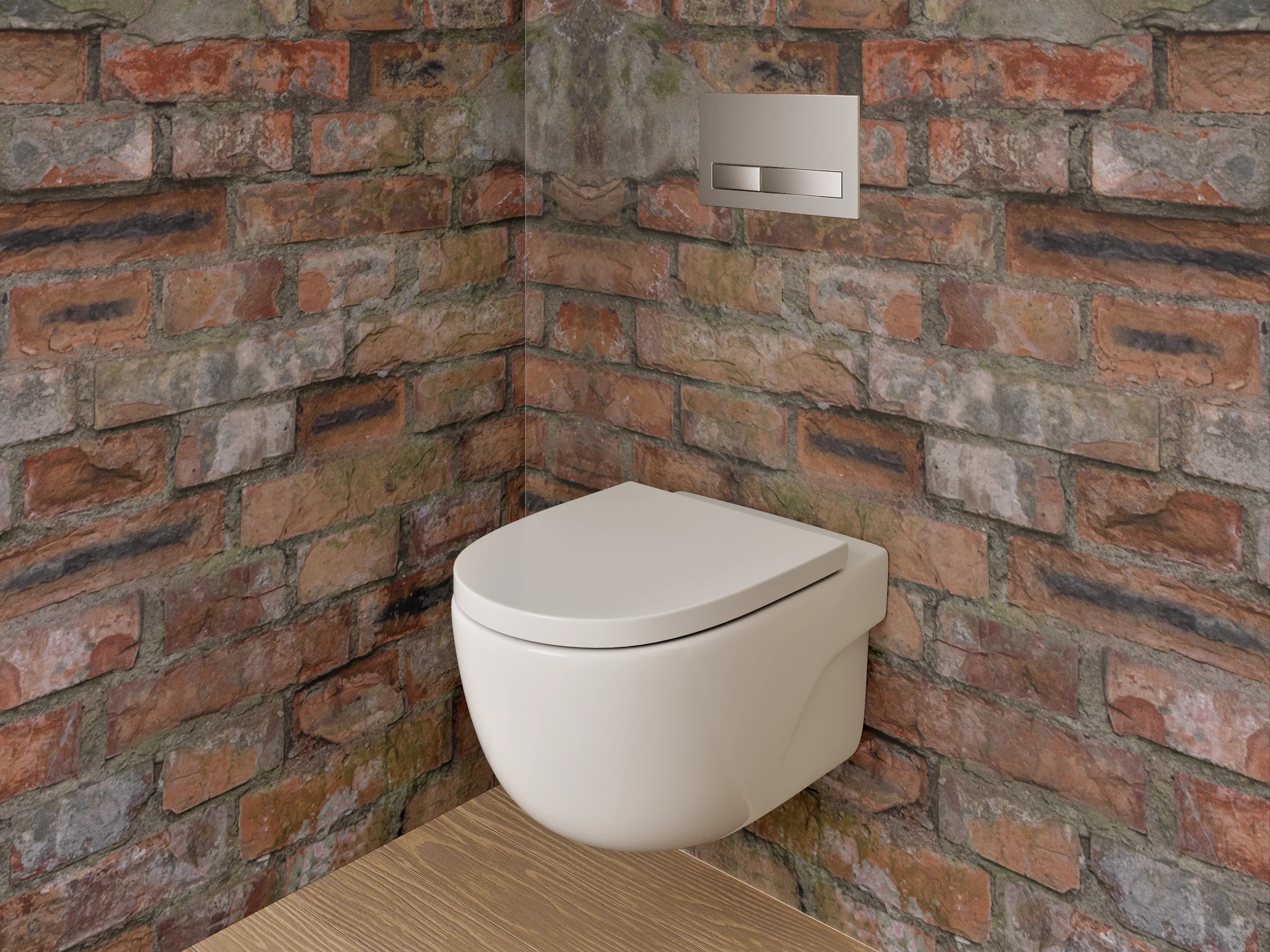 WC-Rückwand - Alte Backsteinwand Spiegelung