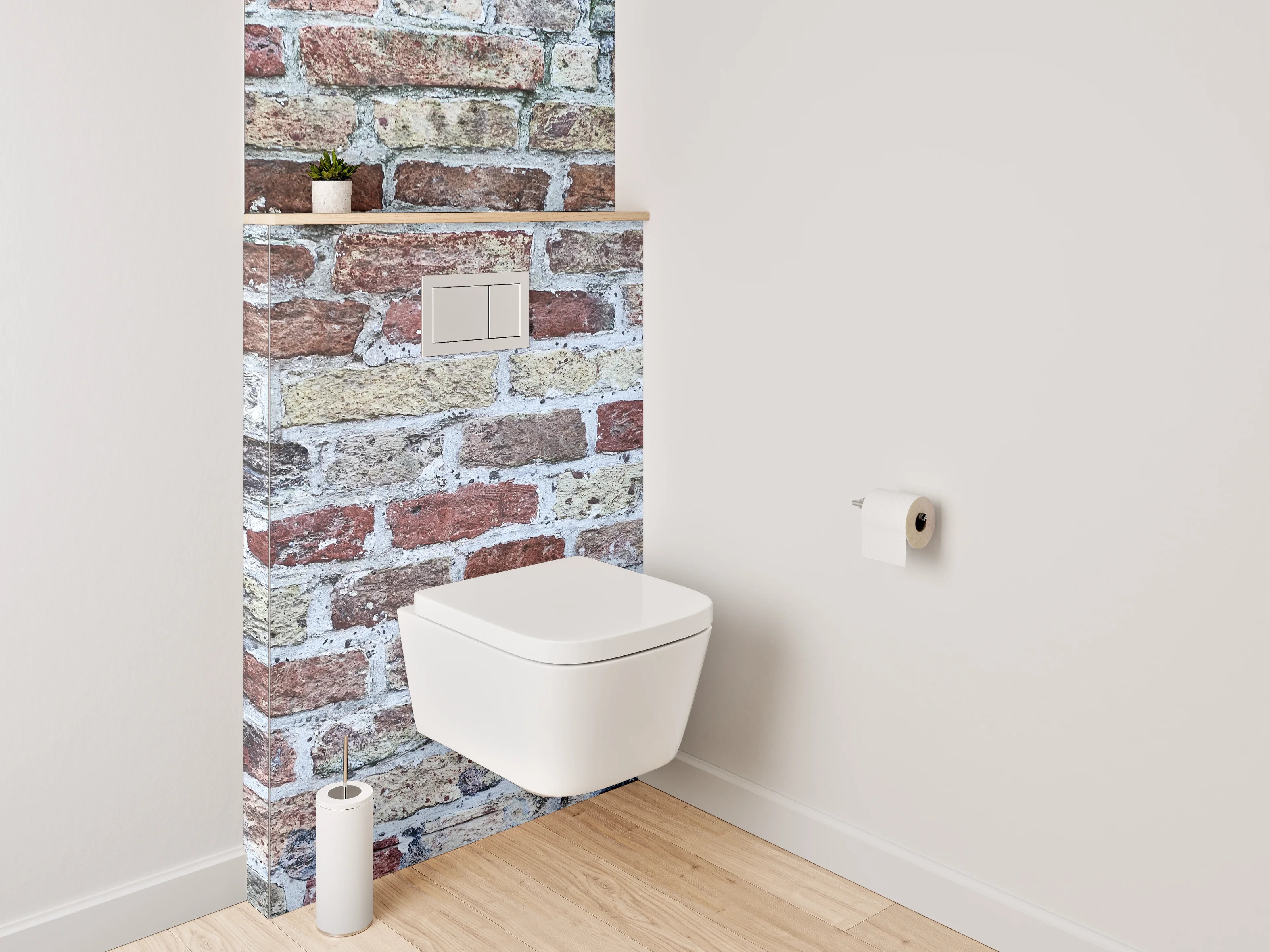 WC-Rückwand - Alte Ziegelmauer Struktur Rotbraun