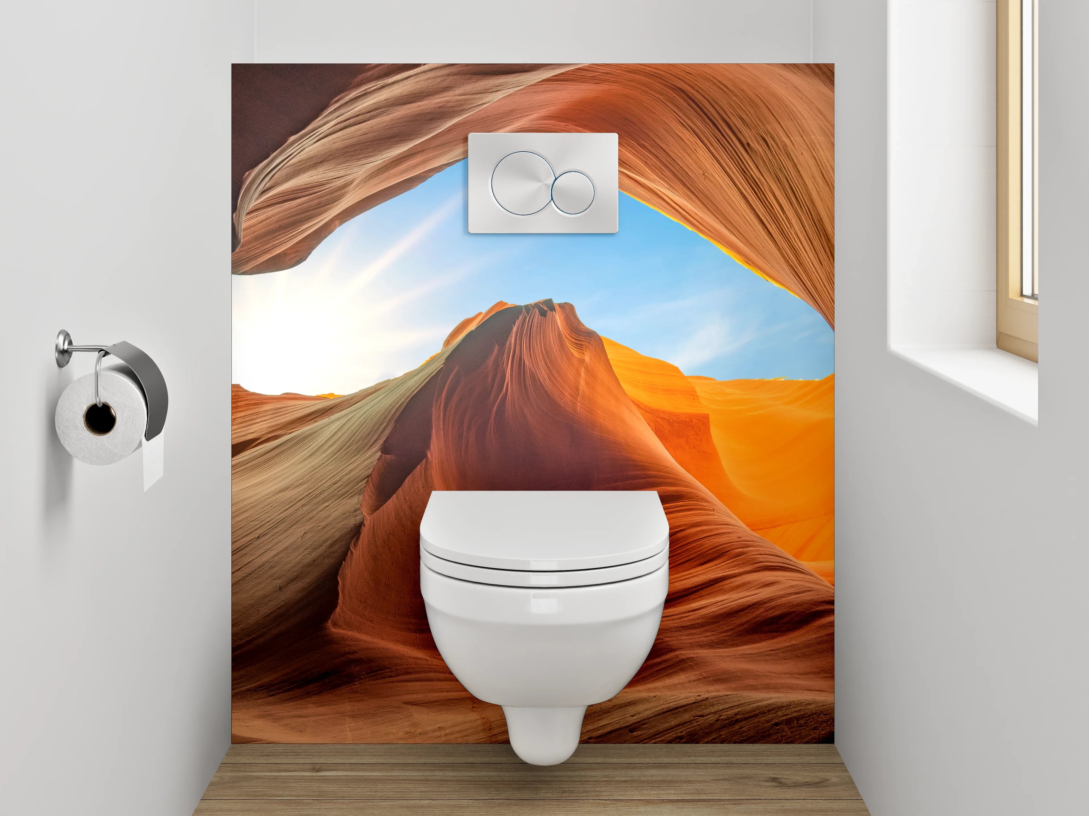 WC-Rückwand - Antelope Canyon Sonnenaufgang Landschaft