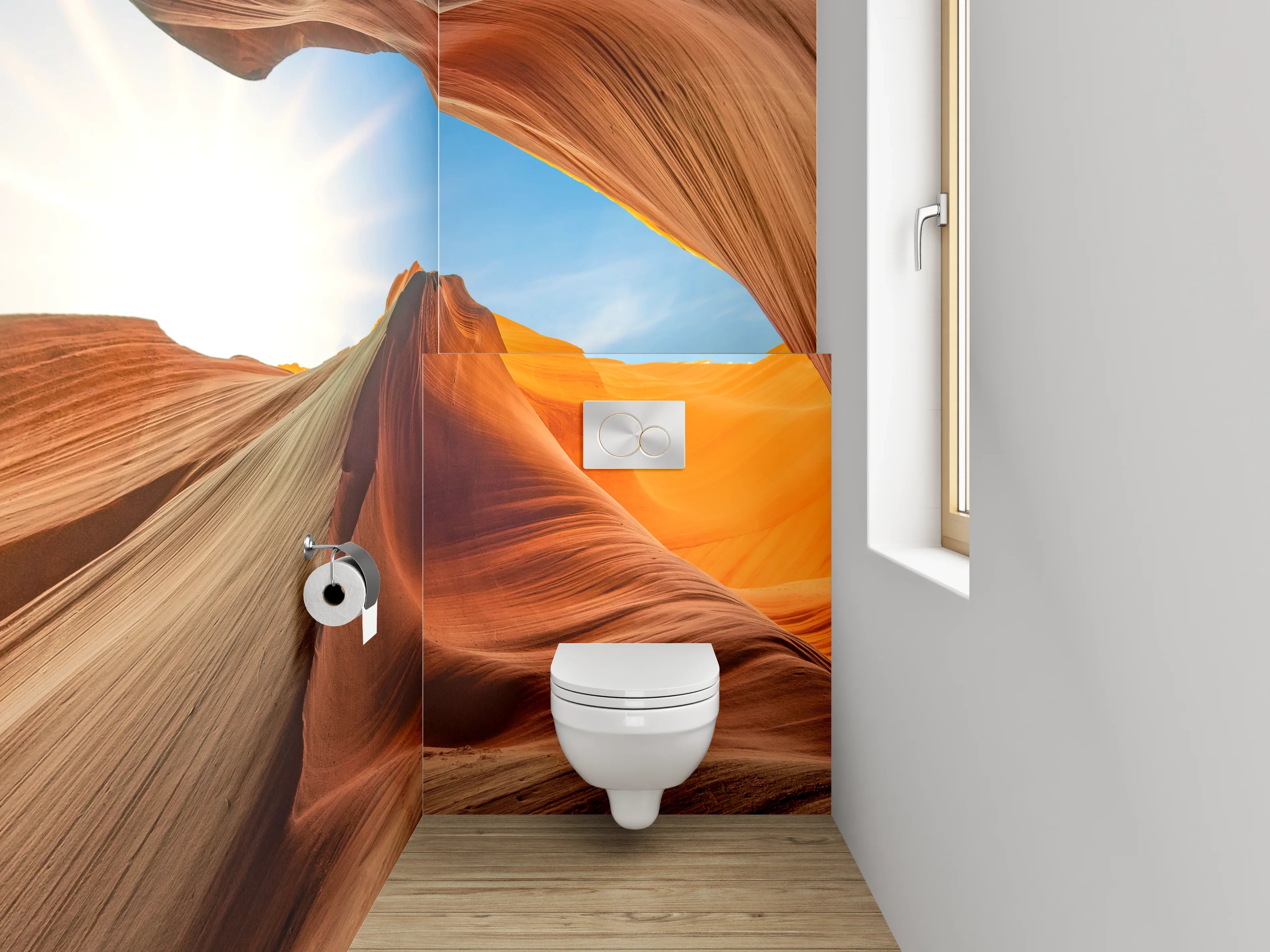 WC-Rückwand - Antelope Canyon Sonnenaufgang Landschaft