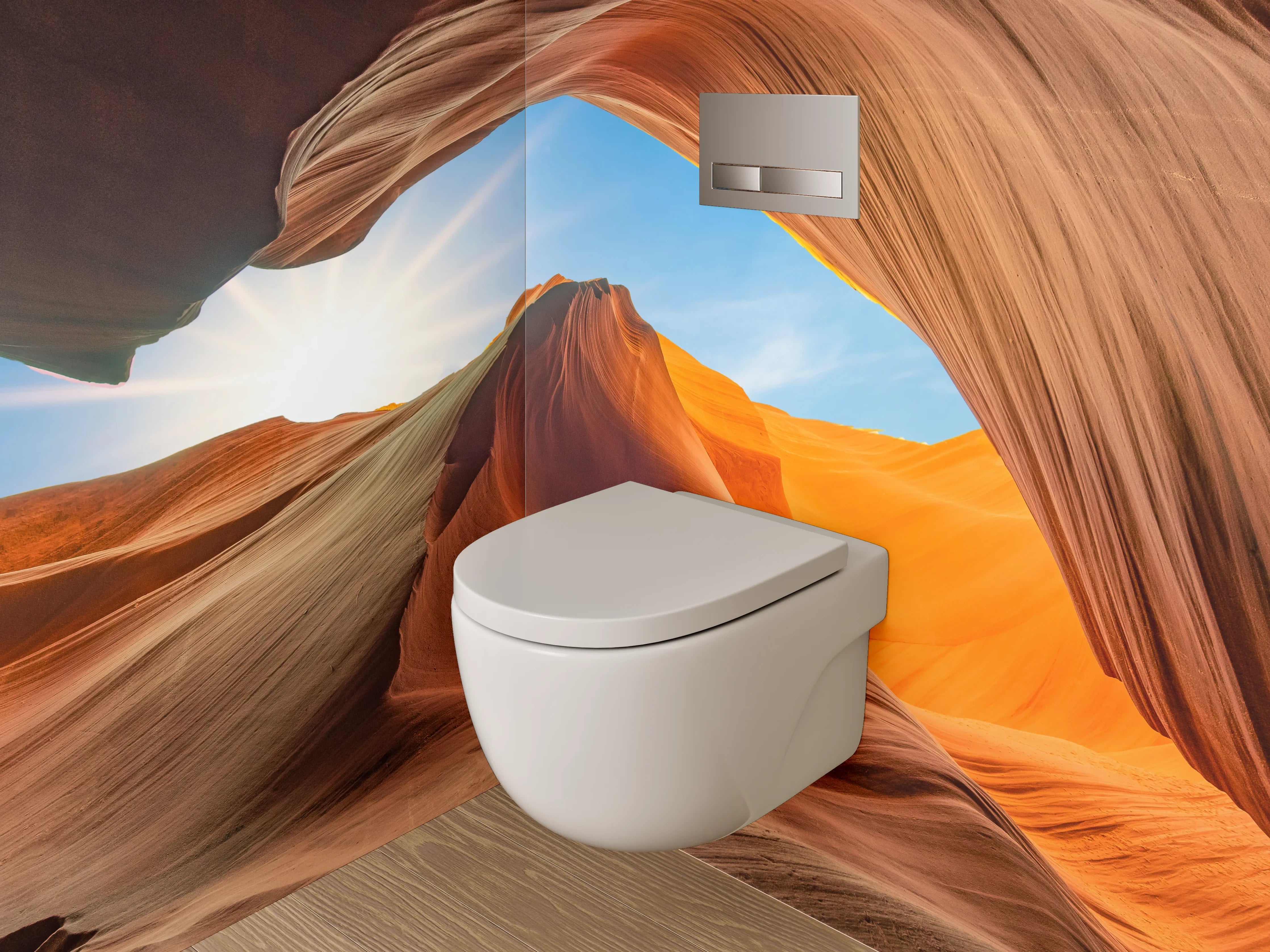 WC-Rückwand - Antelope Canyon Sonnenaufgang Landschaft