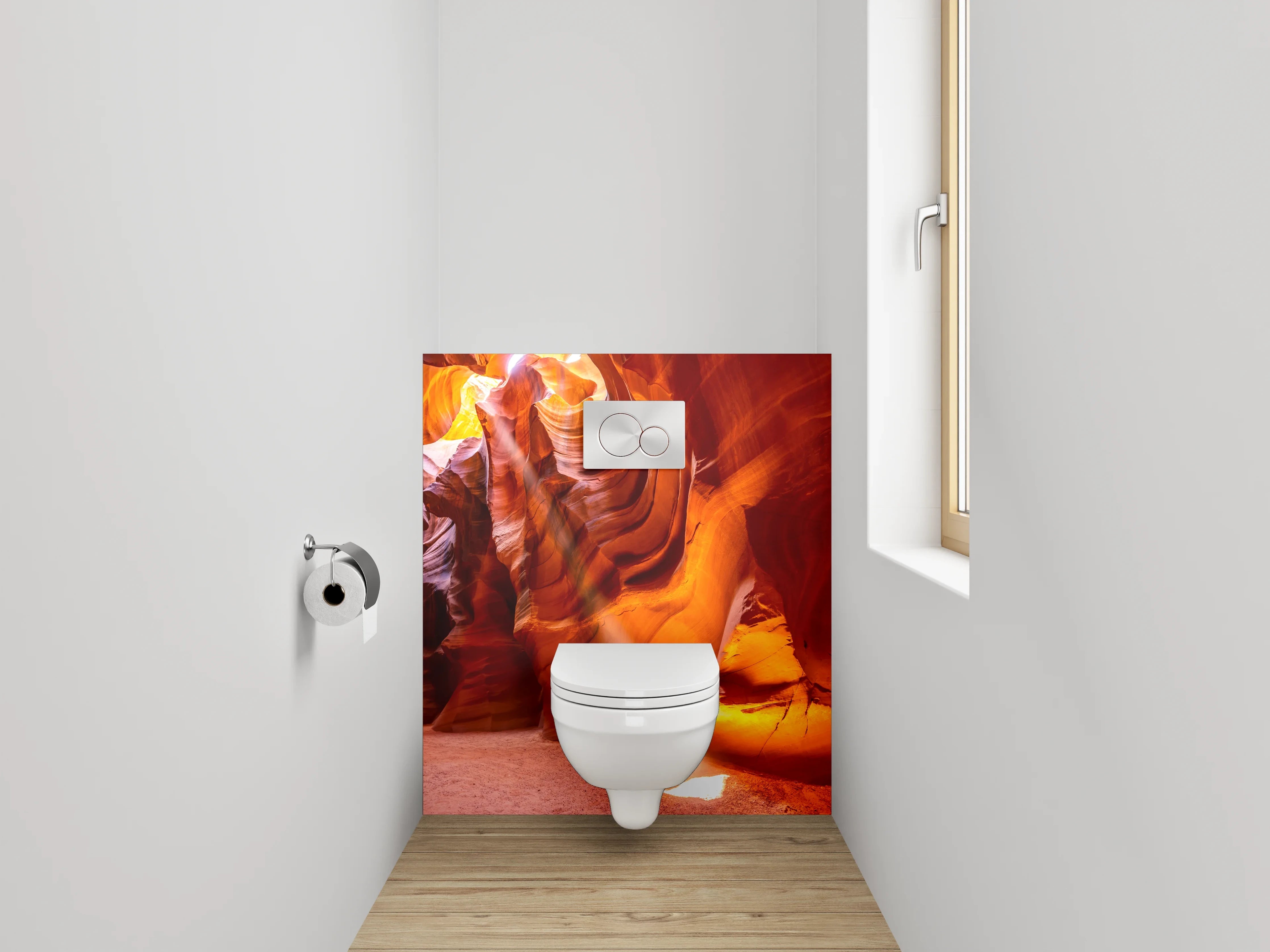 WC-Rückwand - Antelope Canyon Sonnenstrahl Fotokunst
