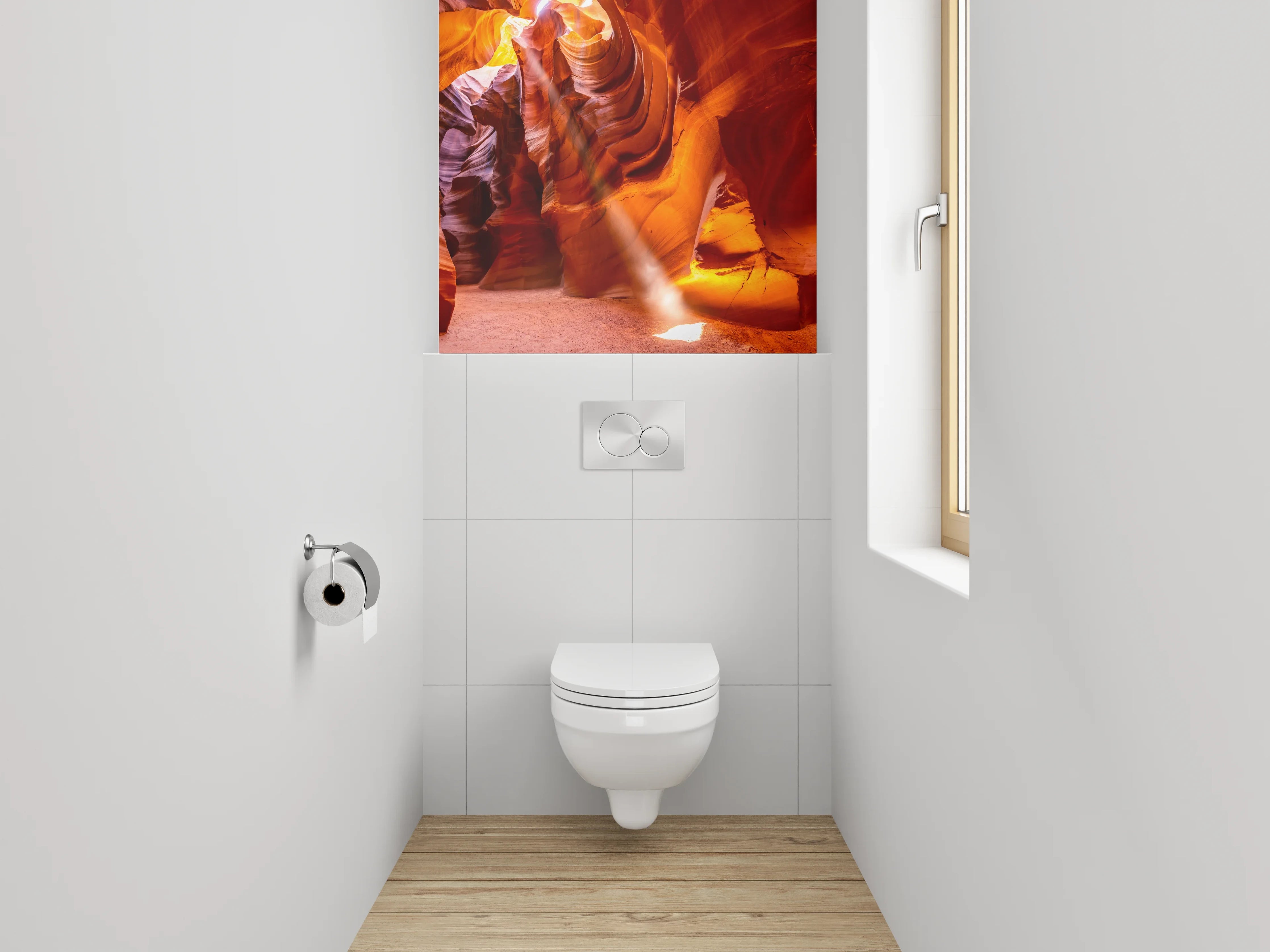 WC-Rückwand - Antelope Canyon Sonnenstrahl Fotokunst