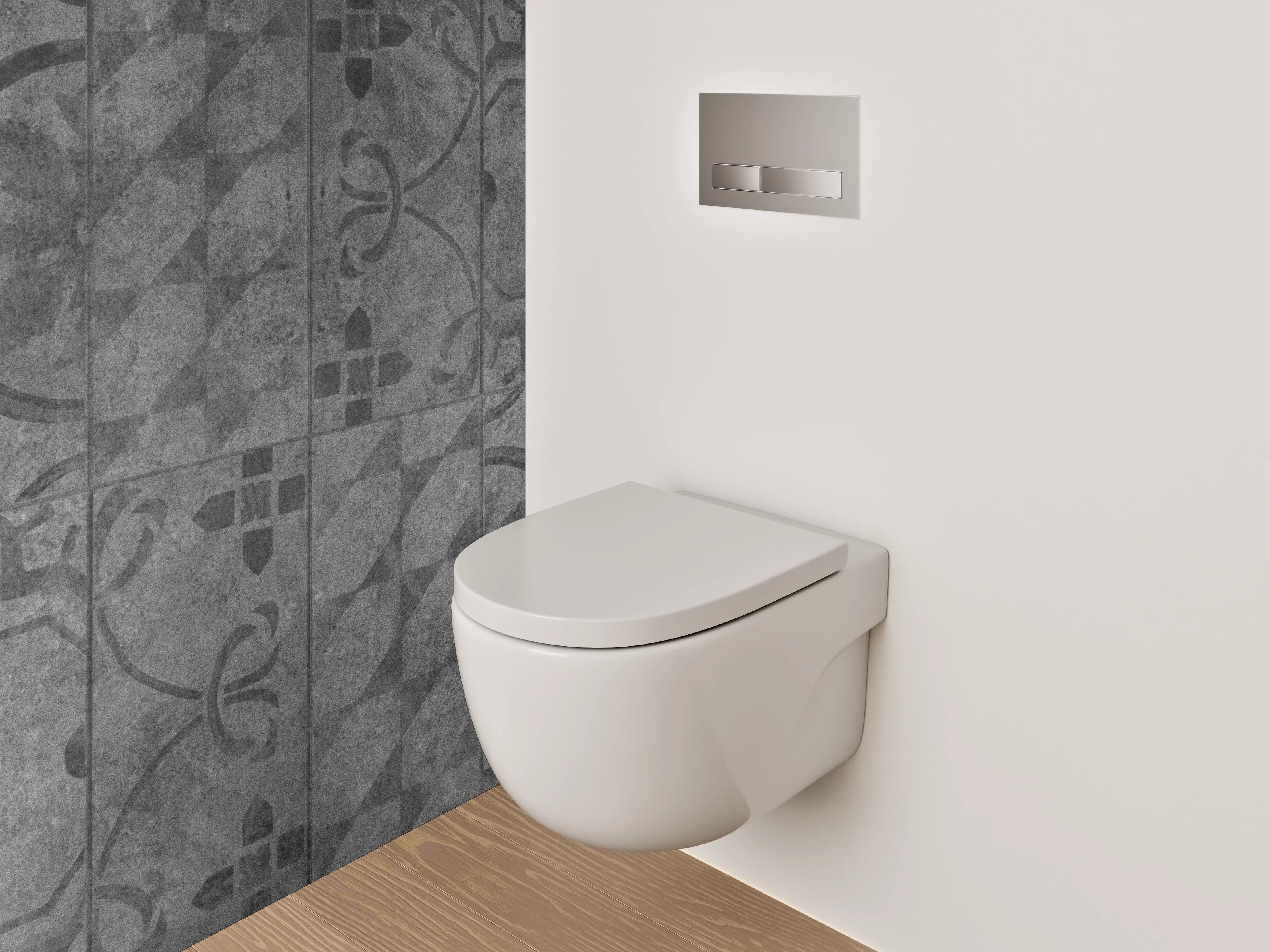 WC-Rückwand - Anthrazit Vintage Ornamente Mosaikfliesen