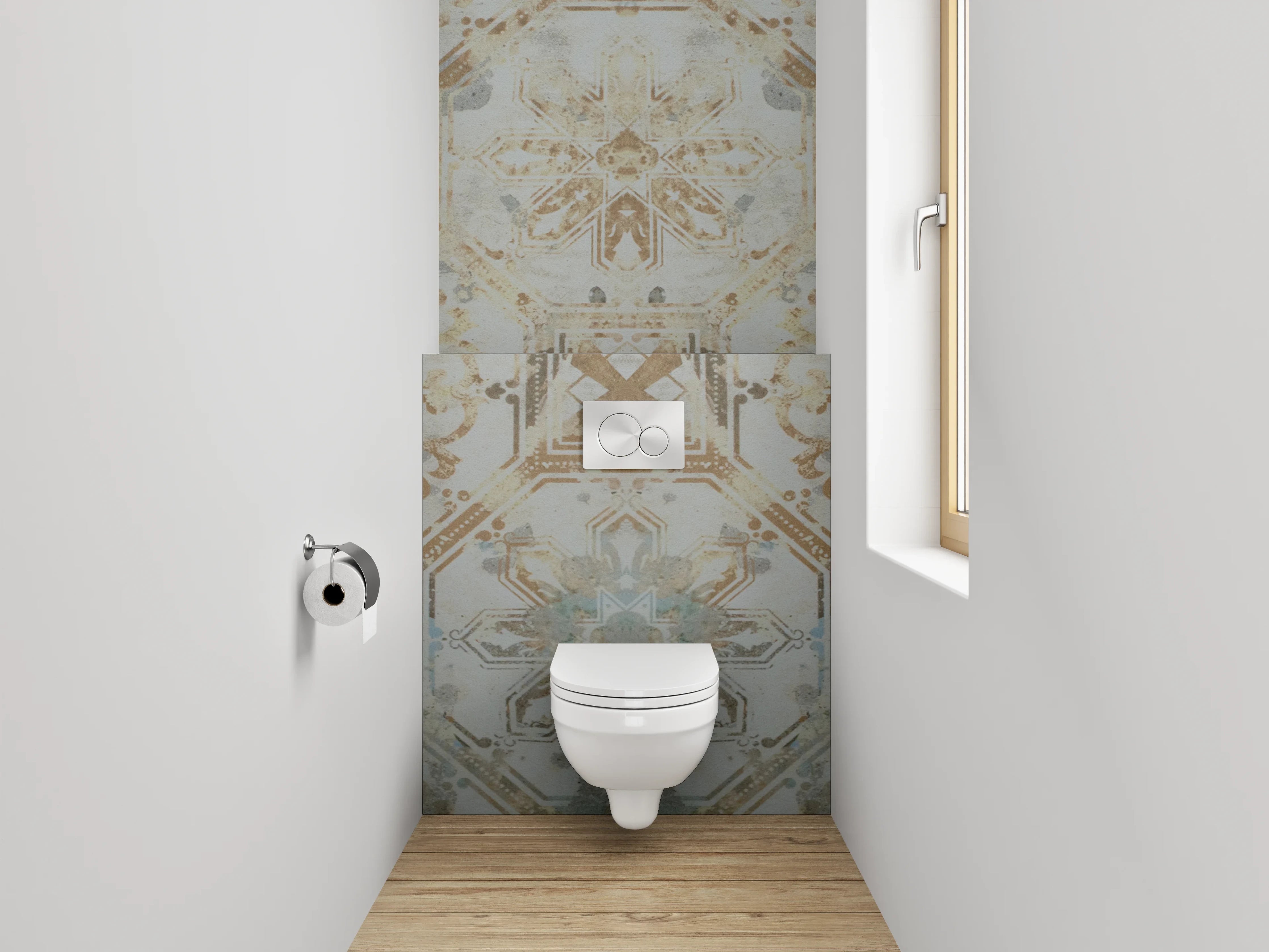 WC-Rückwand - Antike Fliesen im Vintage-Stil