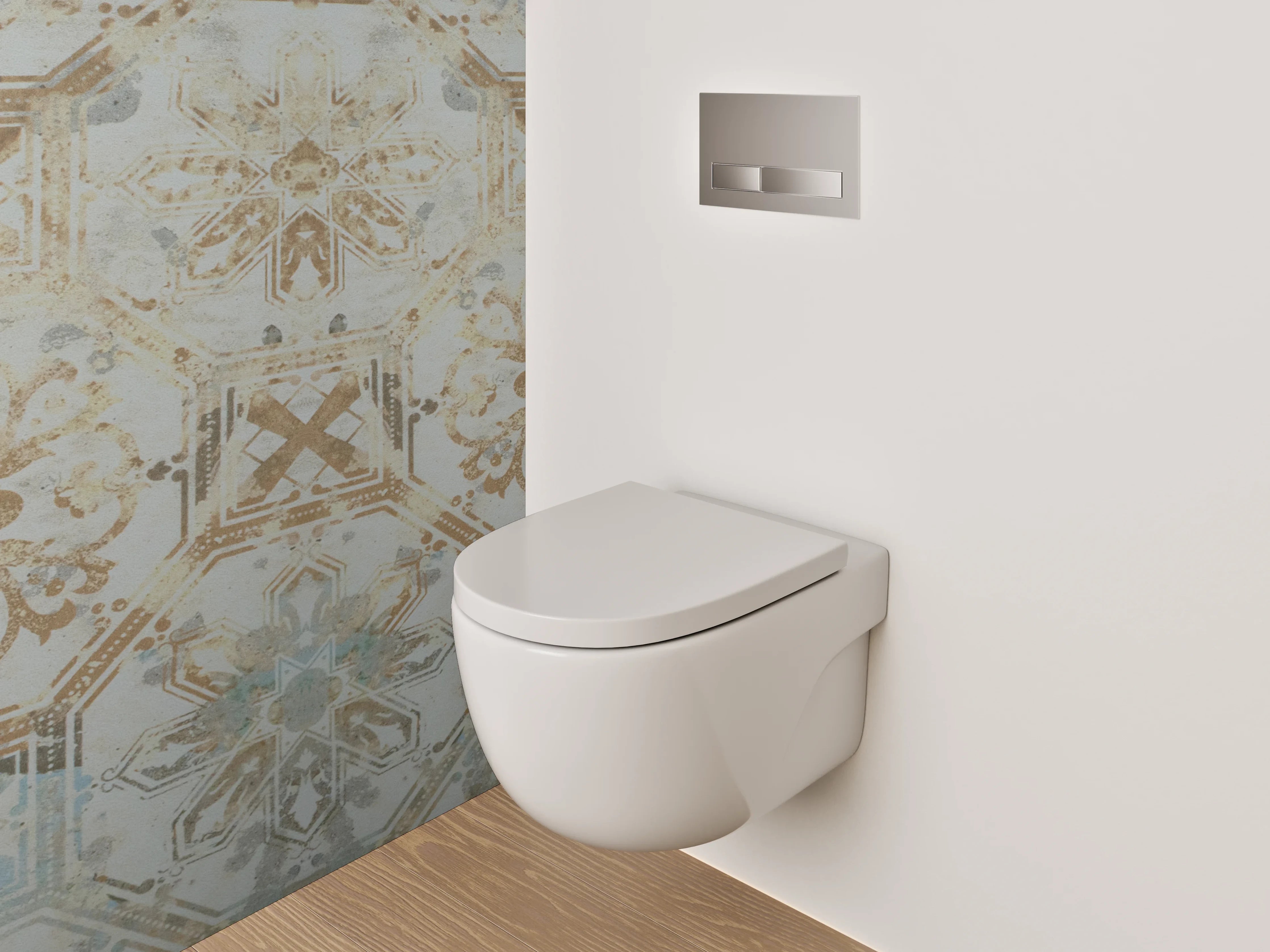 WC-Rückwand - Antike Fliesen im Vintage-Stil