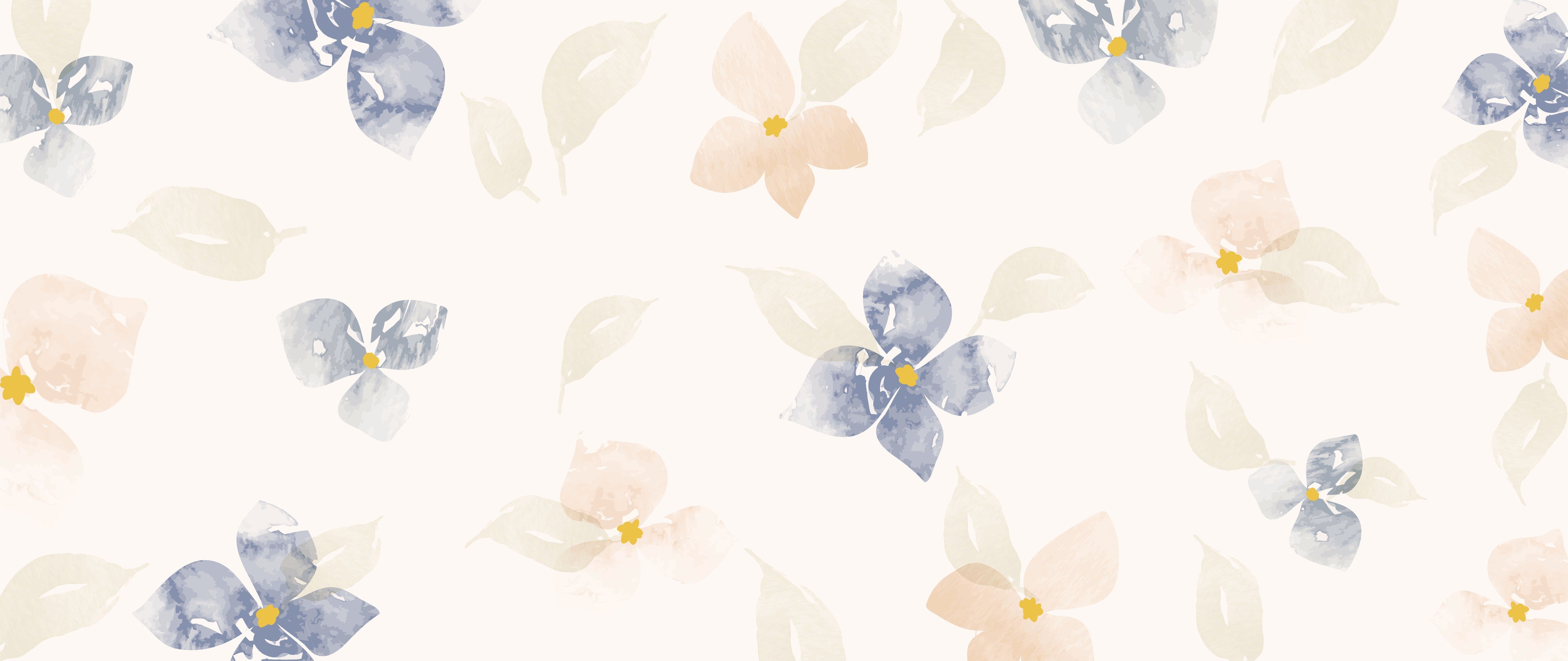 WC-Rückwand-Aquarell Blumen Muster Pastell