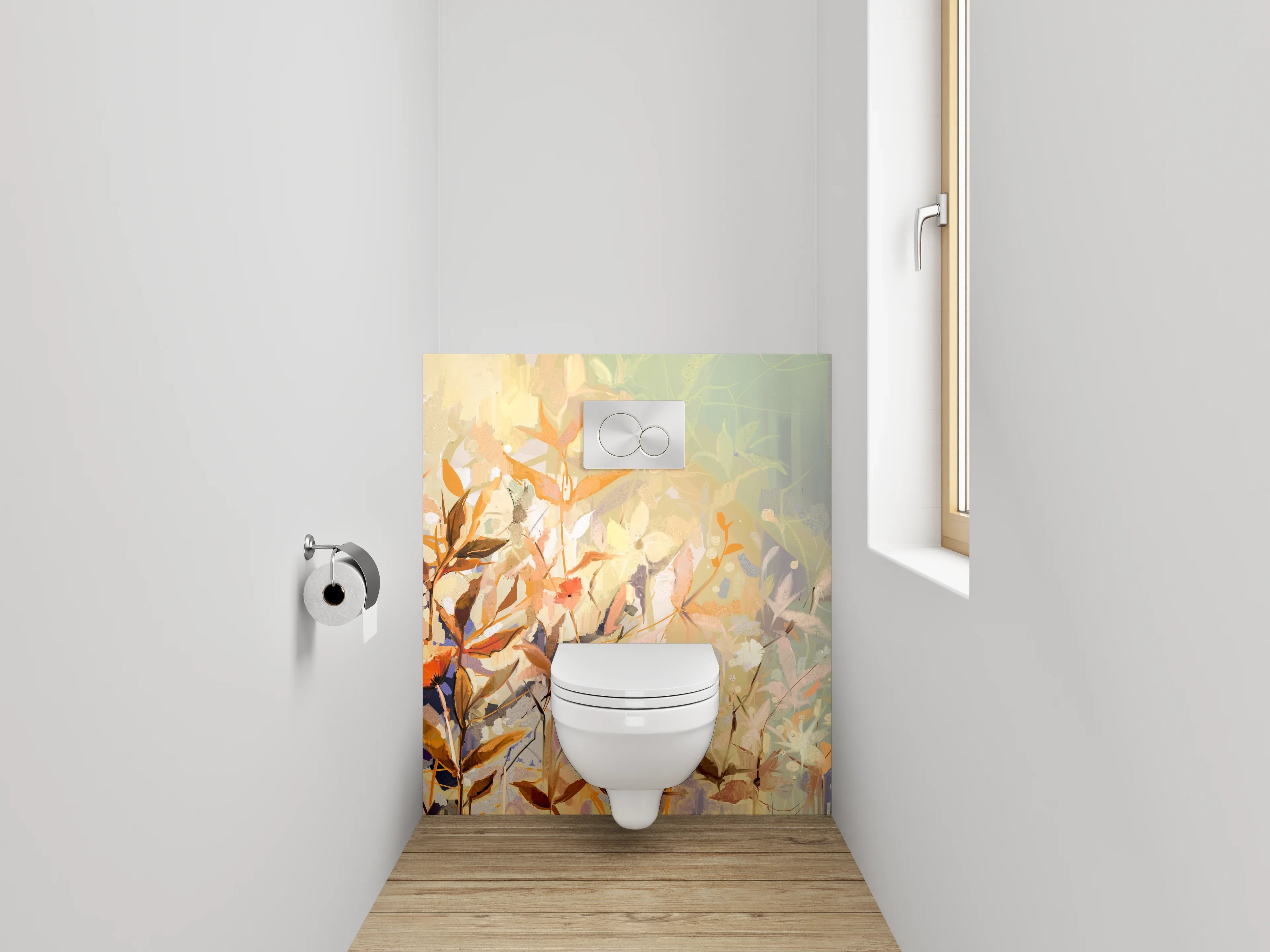 WC-Rückwand - Aquarell Blumenwiese Pastell