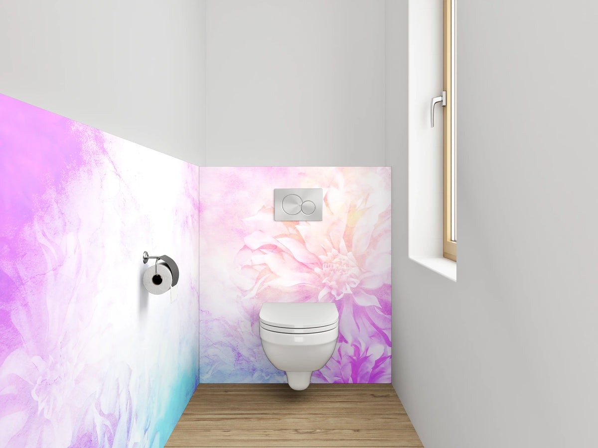 WC-Rückwand - Aquarell Blumenzauber in Pastell