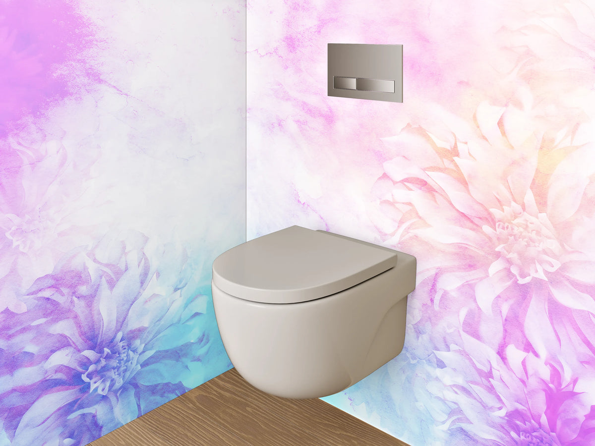 WC-Rückwand - Aquarell Blumenzauber in Pastell
