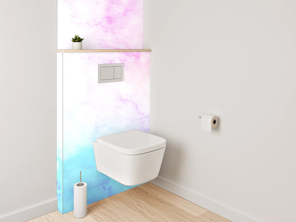 WC-Rückwand - Aquarell Blumenzauber in Pastell