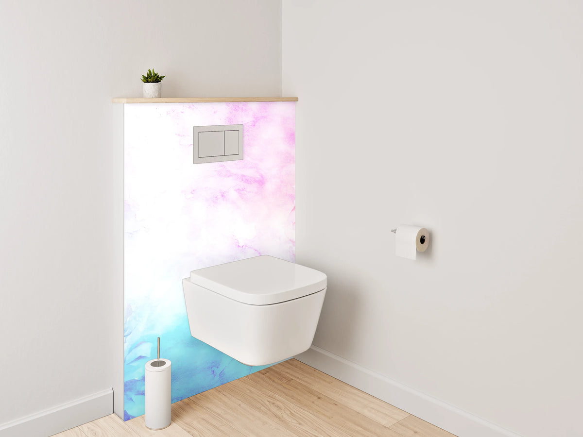 WC-Rückwand - Aquarell Blumenzauber in Pastell