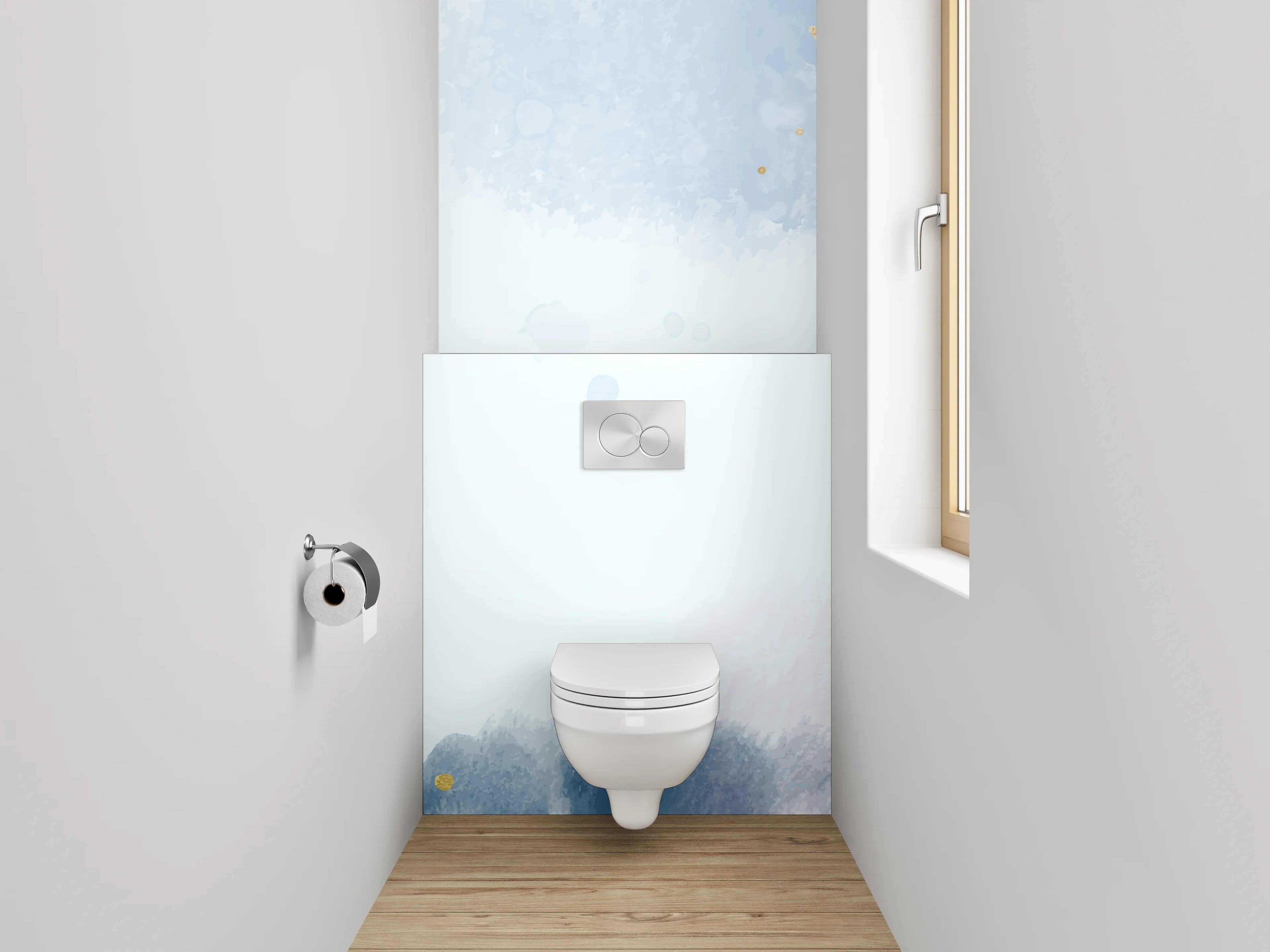 WC-Rückwand - Aquarell Florale Eleganz Pastell