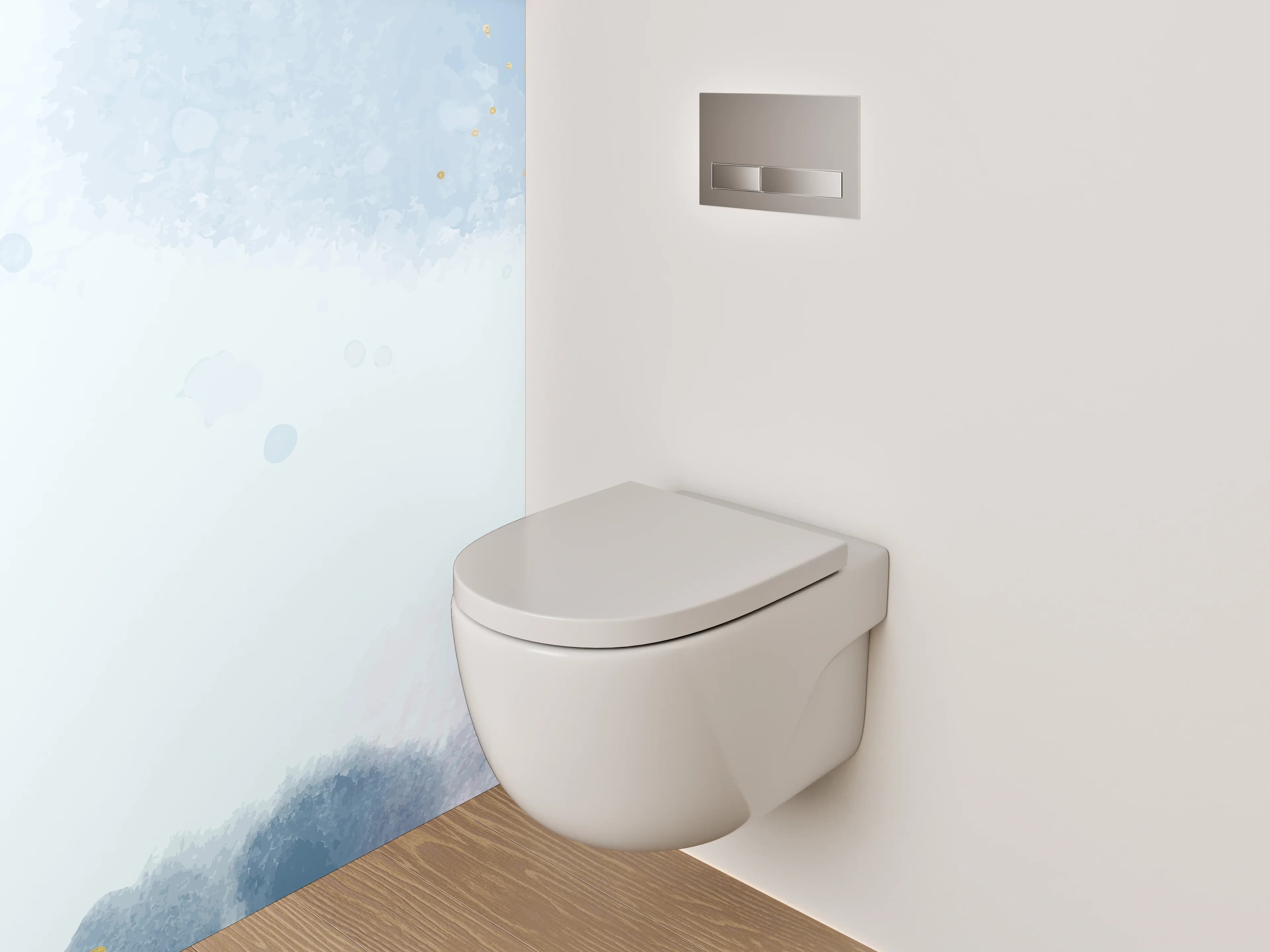 WC-Rückwand - Aquarell Florale Eleganz Pastell