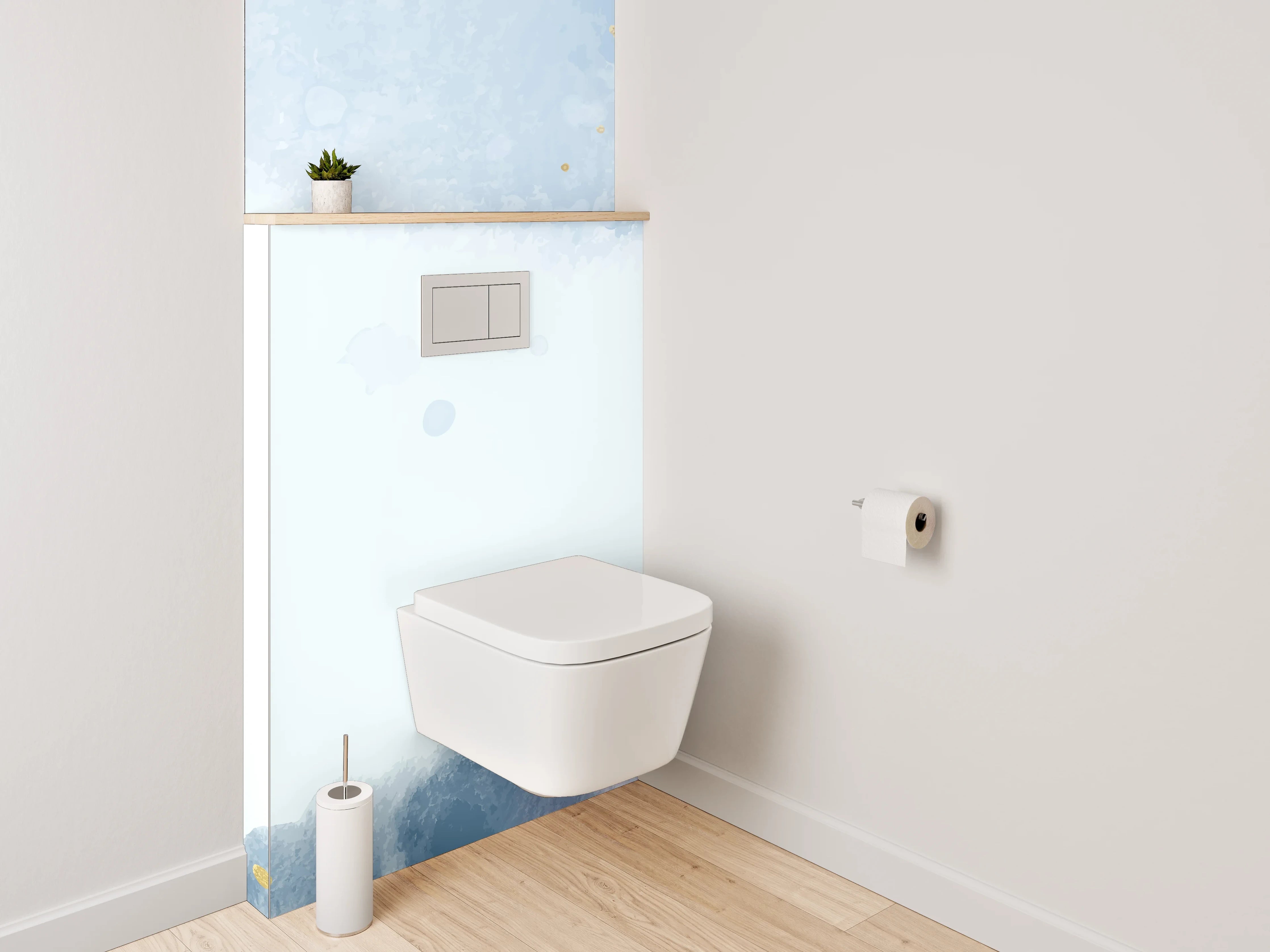 WC-Rückwand - Aquarell Florale Eleganz Pastell