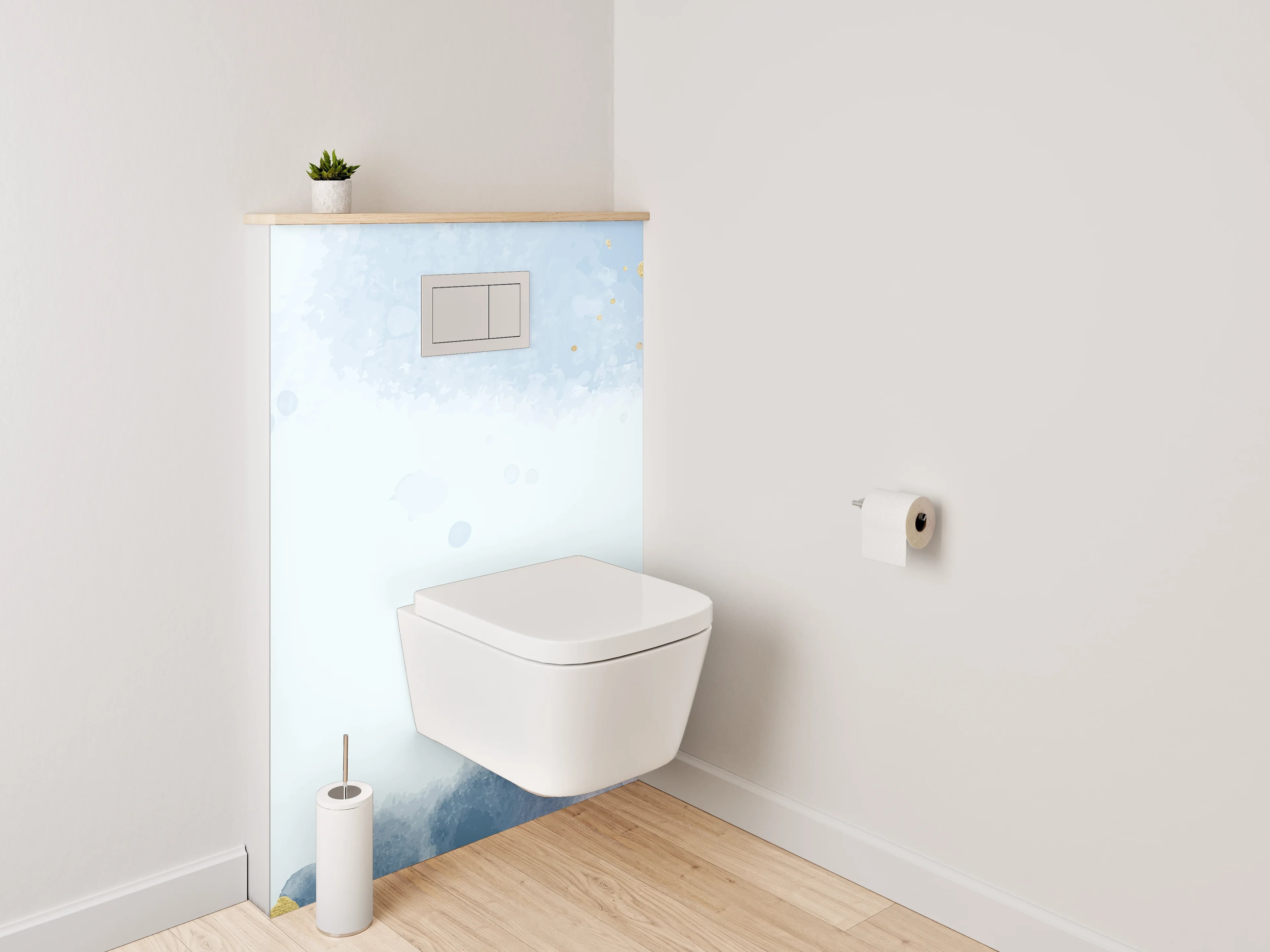 WC-Rückwand - Aquarell Florale Eleganz Pastell