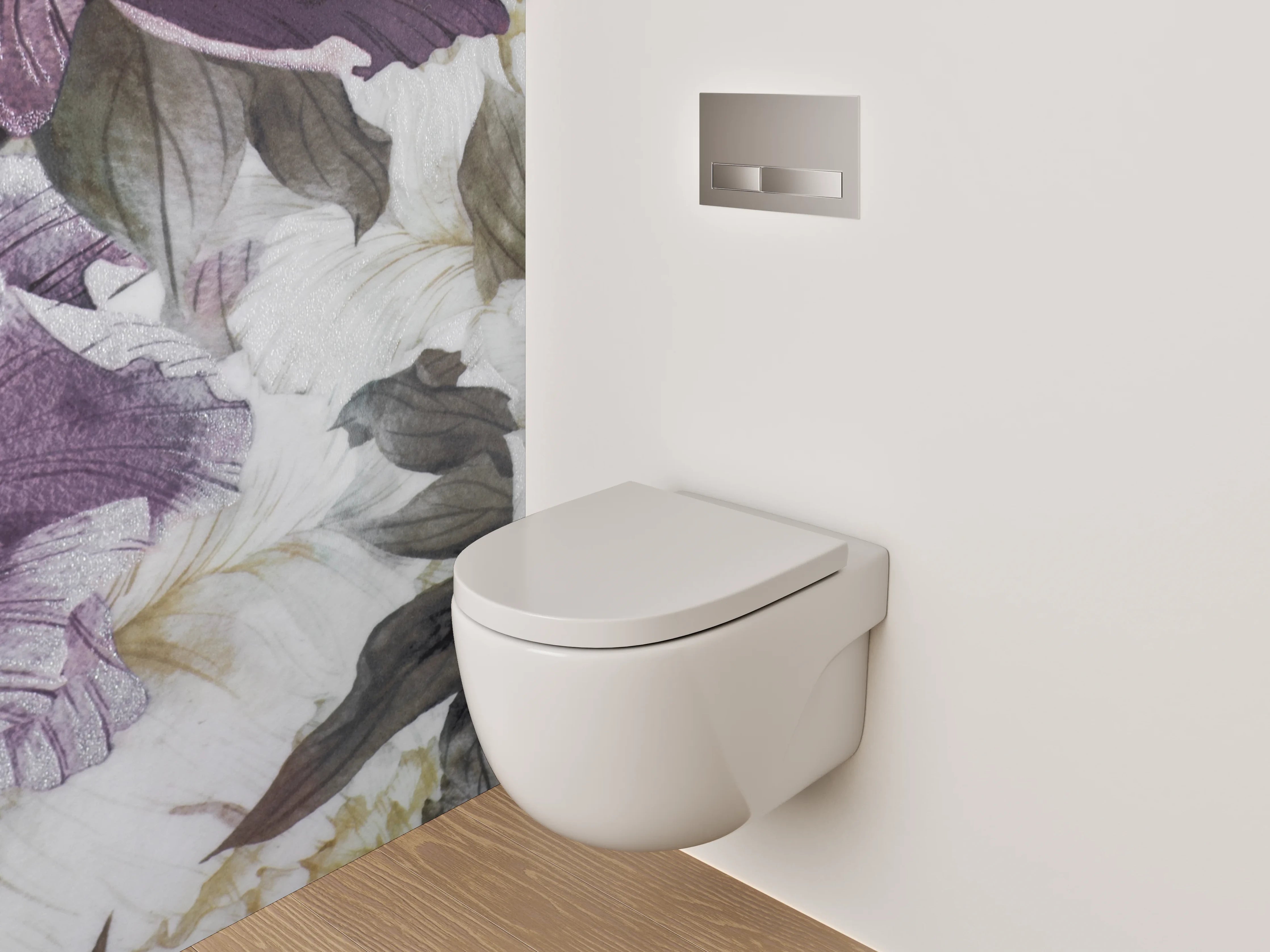 WC-Rückwand - Aquarell-Pfingstrosen Blütenpracht Lila Weiß