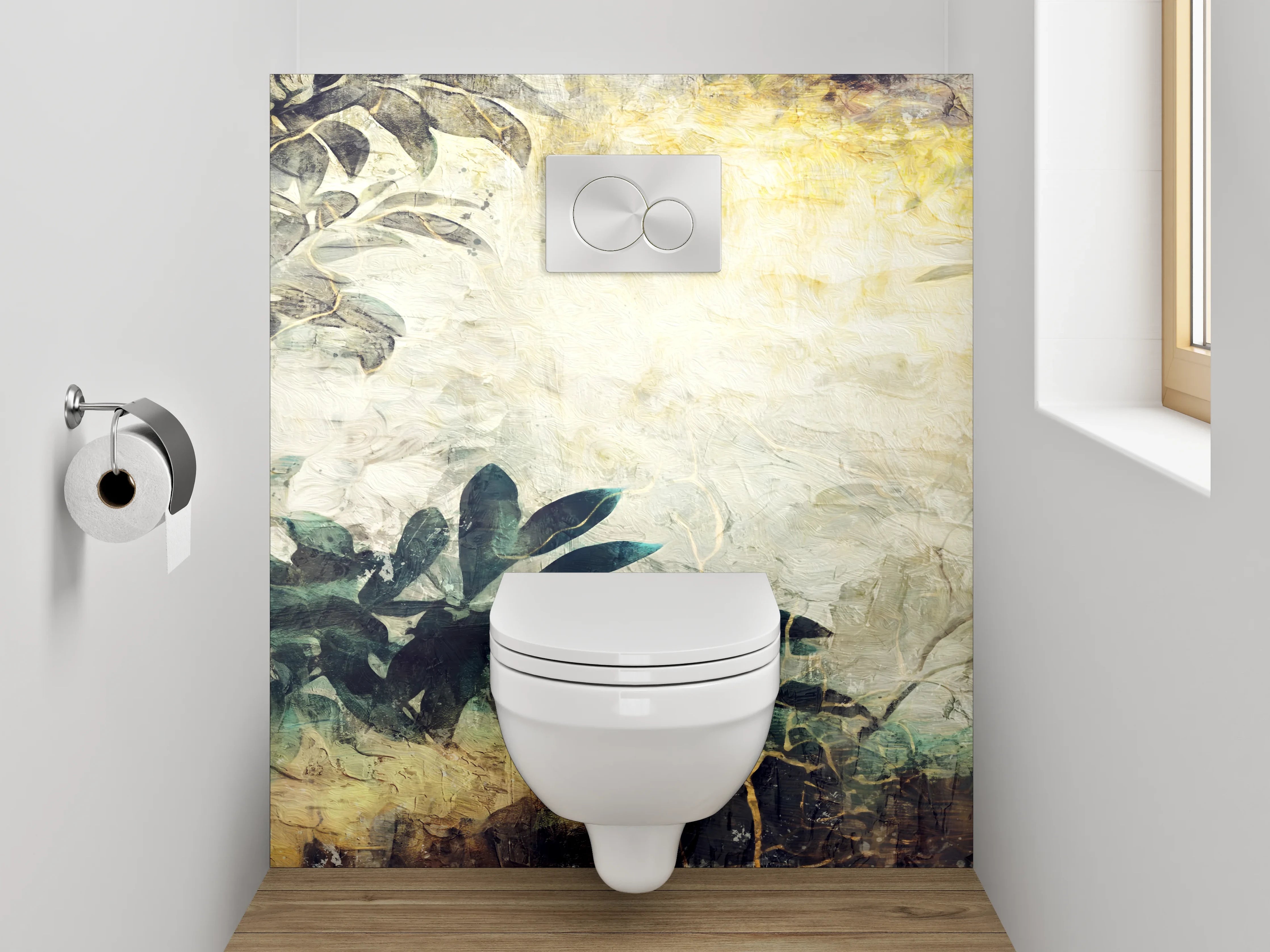 WC-Rückwand - Aquarell Pflanzen Malerei Naturmotiv
