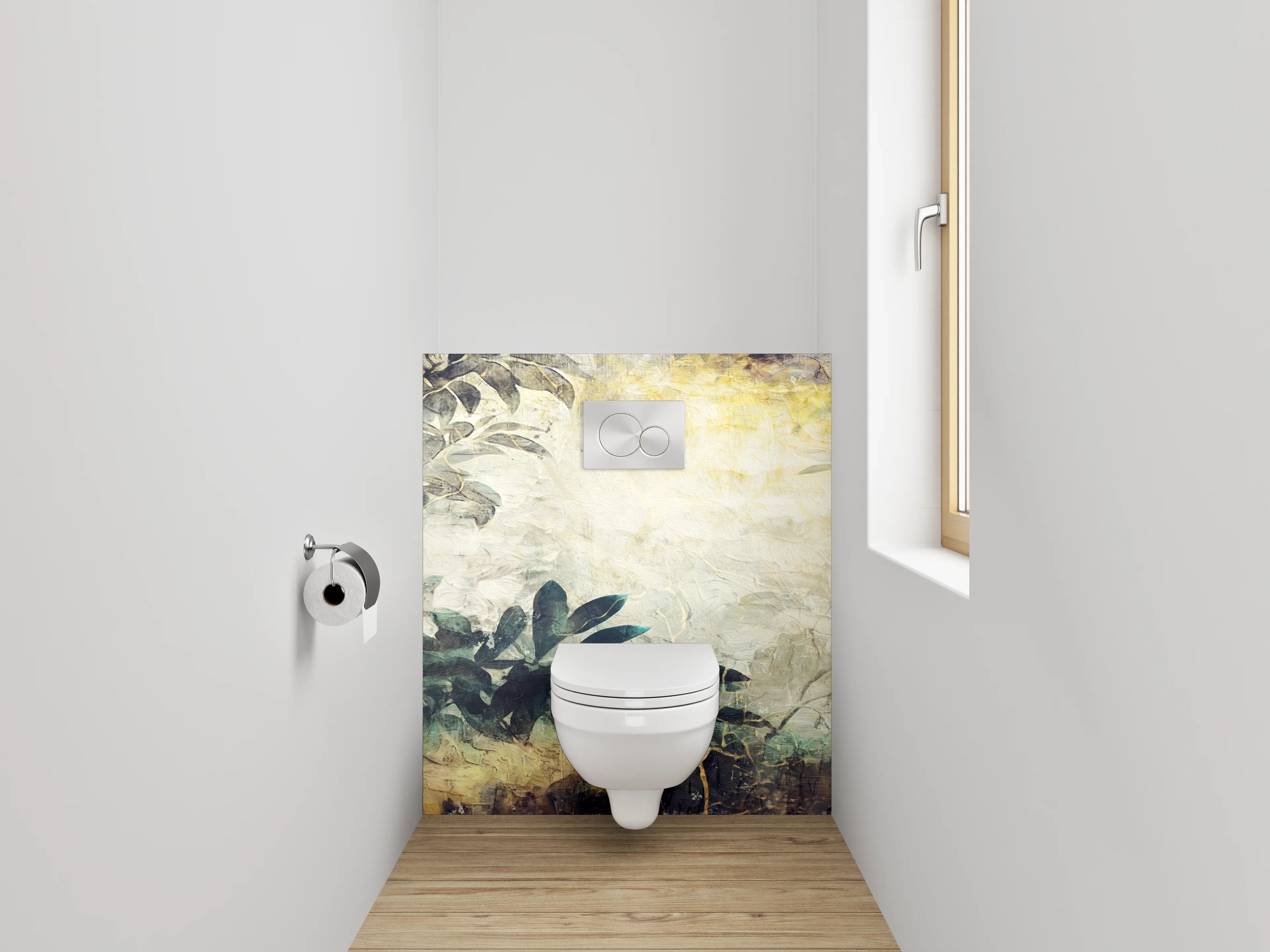 WC-Rückwand - Aquarell Pflanzen Malerei Naturmotiv