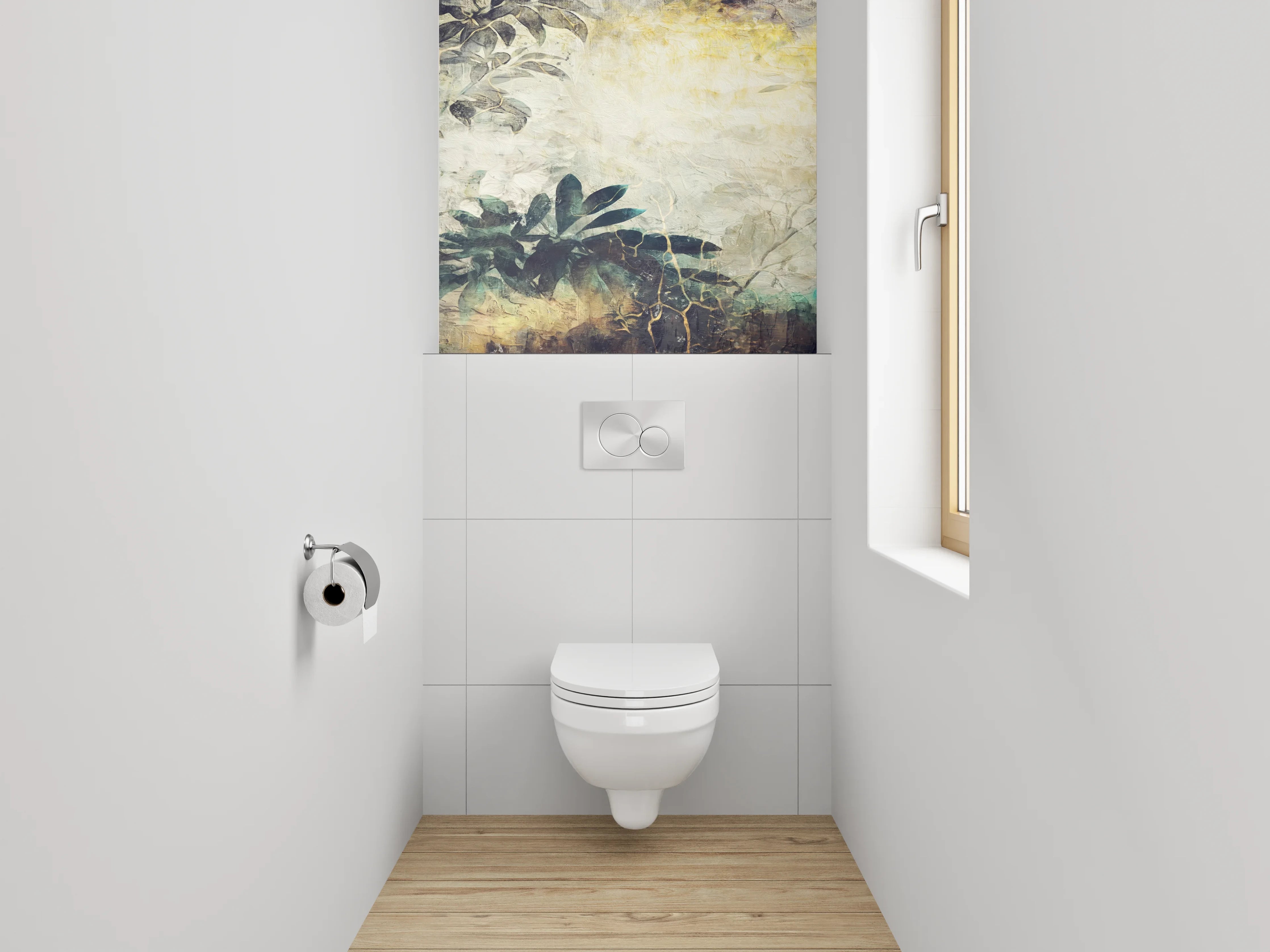 WC-Rückwand - Aquarell Pflanzen Malerei Naturmotiv