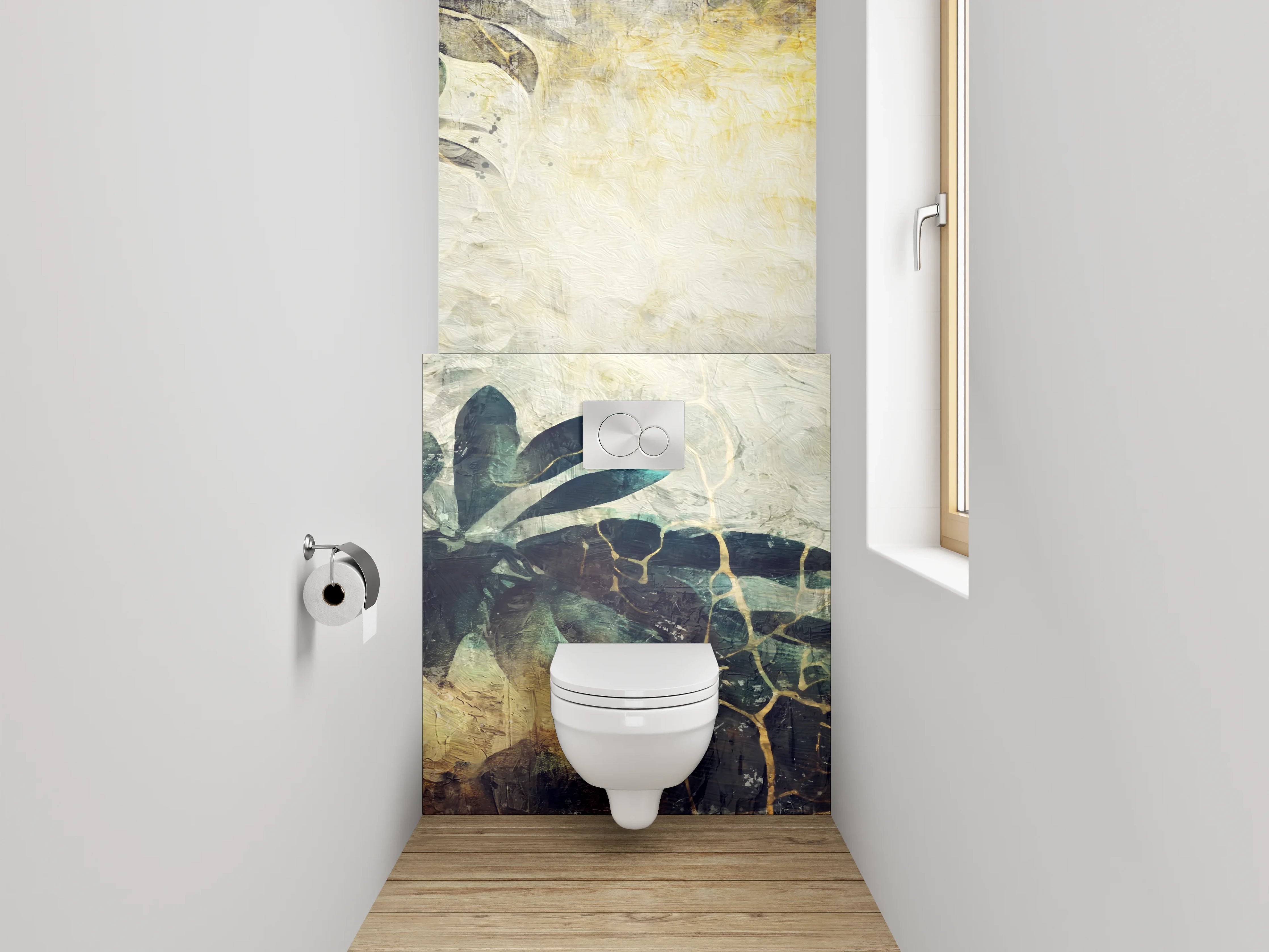 WC-Rückwand - Aquarell Pflanzen Malerei Naturmotiv