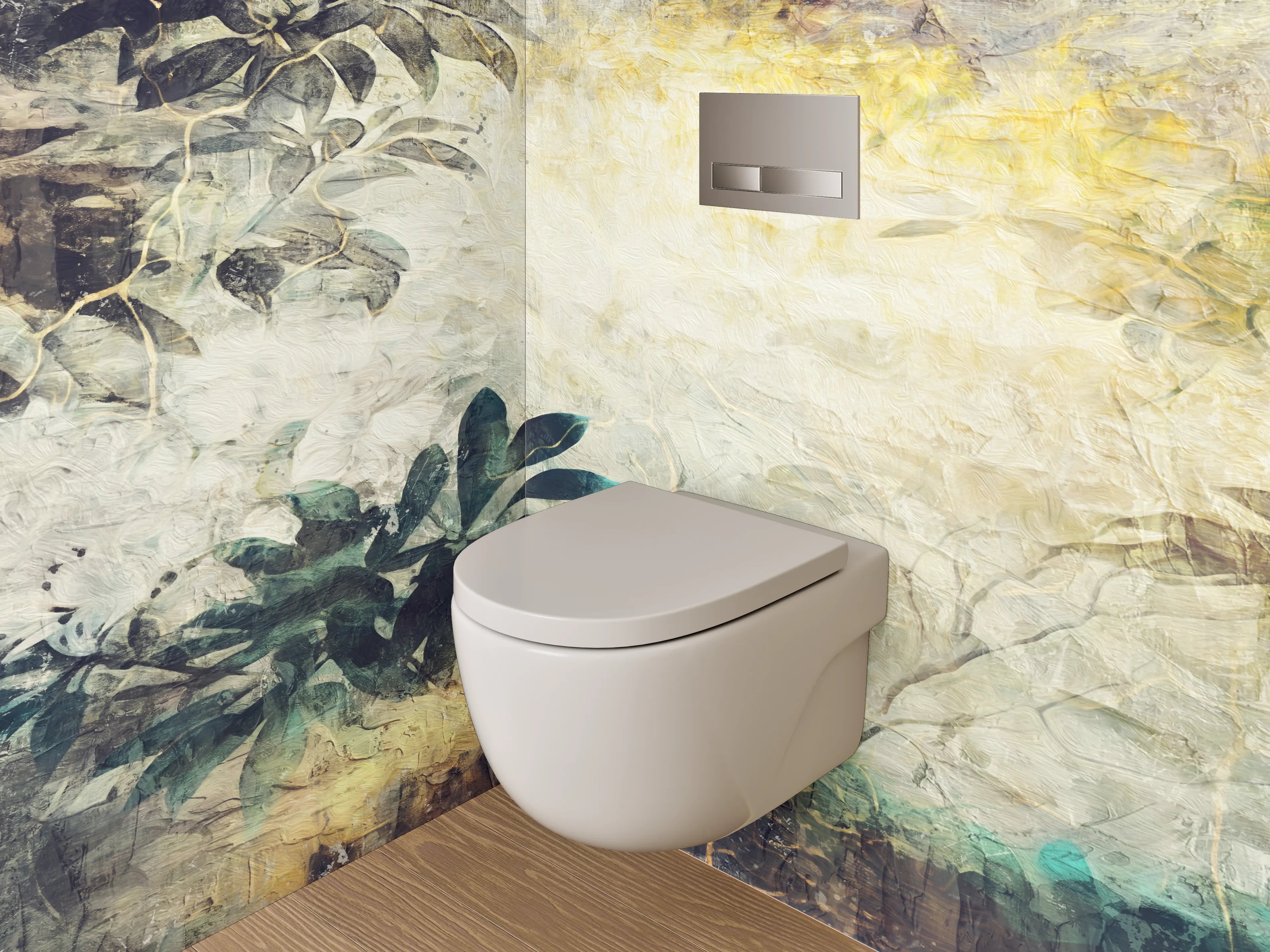 WC-Rückwand - Aquarell Pflanzen Malerei Naturmotiv