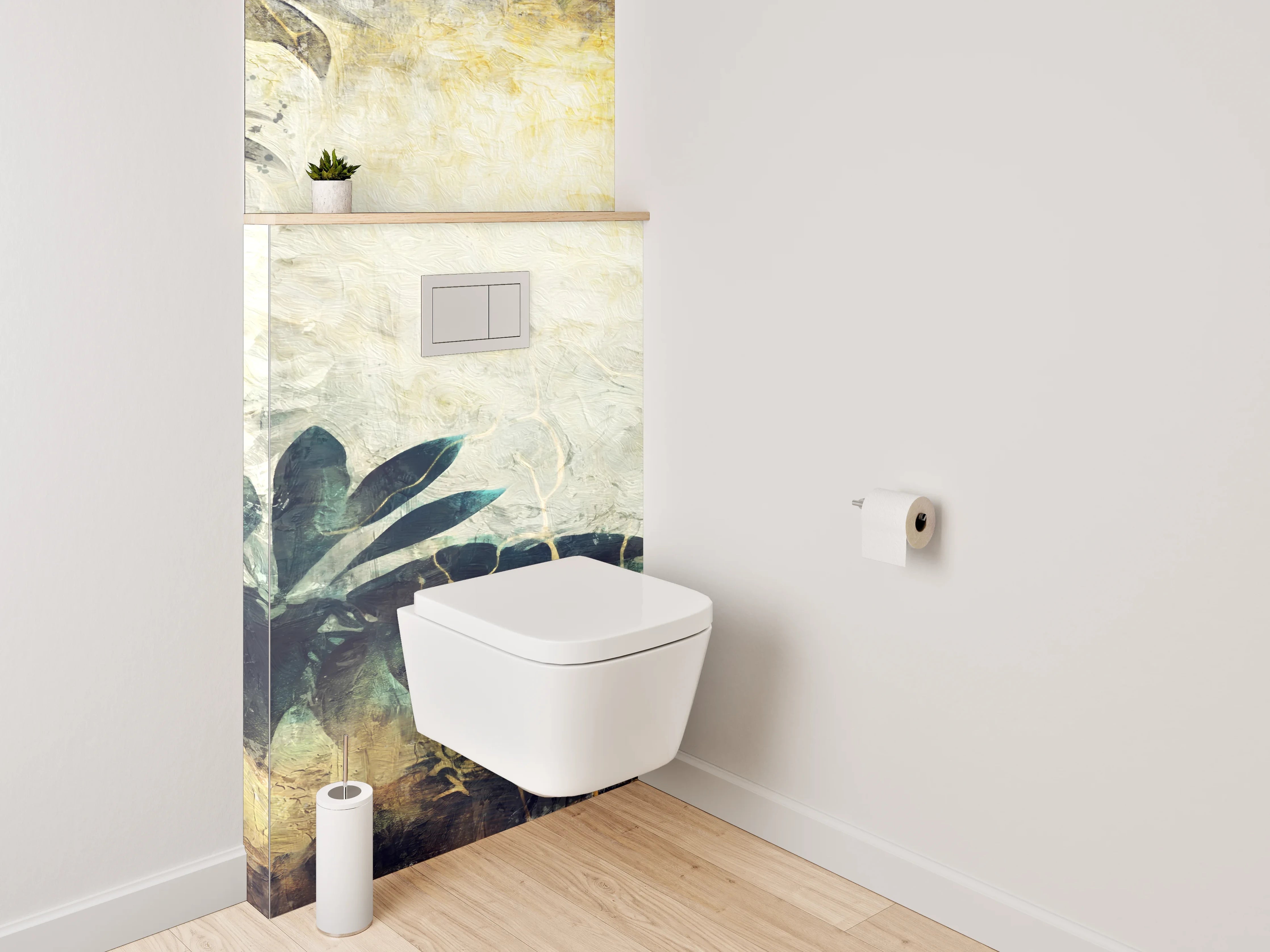WC-Rückwand - Aquarell Pflanzen Malerei Naturmotiv
