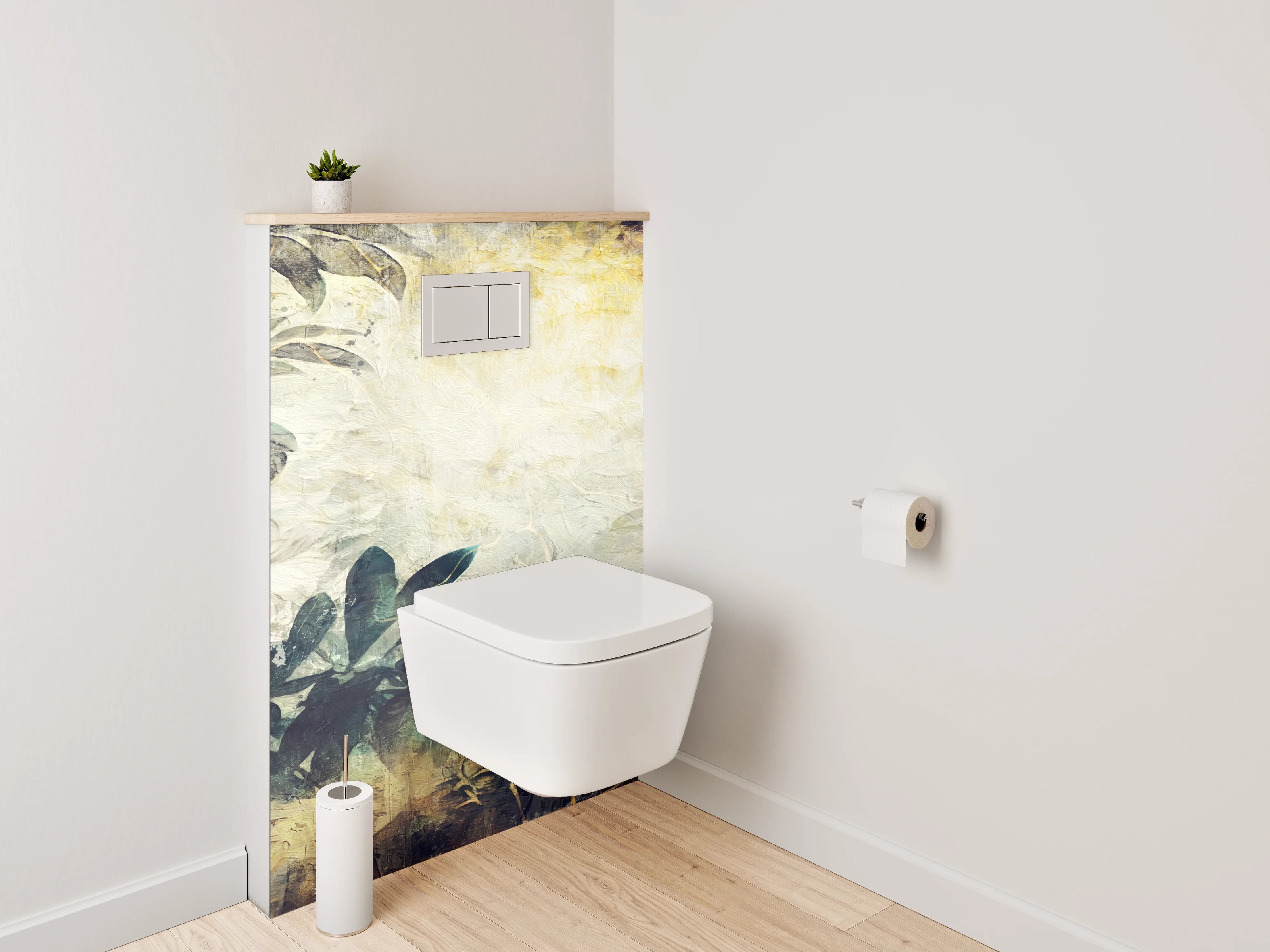 WC-Rückwand - Aquarell Pflanzen Malerei Naturmotiv