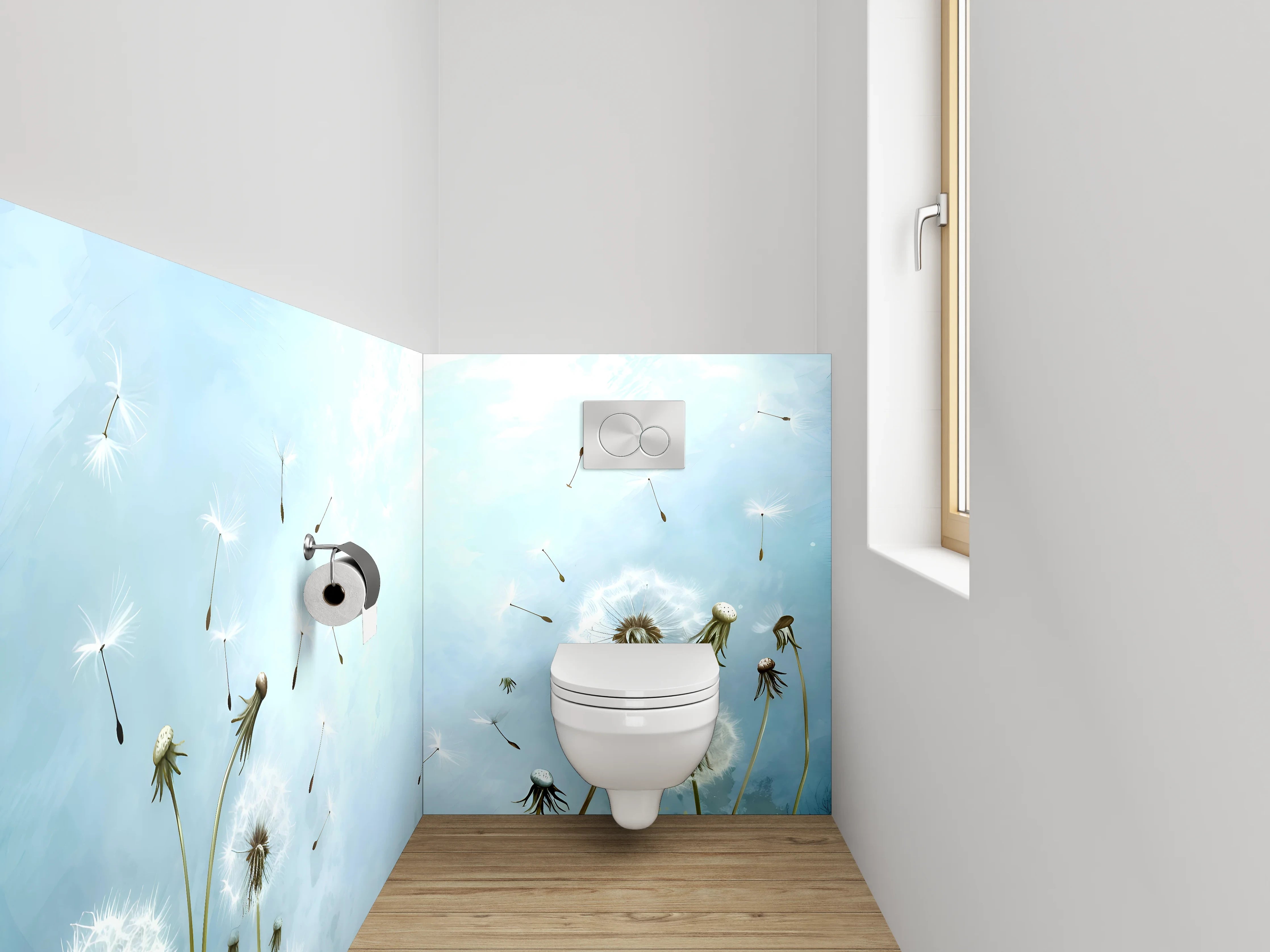 WC-Rückwand - Aquarell Pusteblumen Himmel