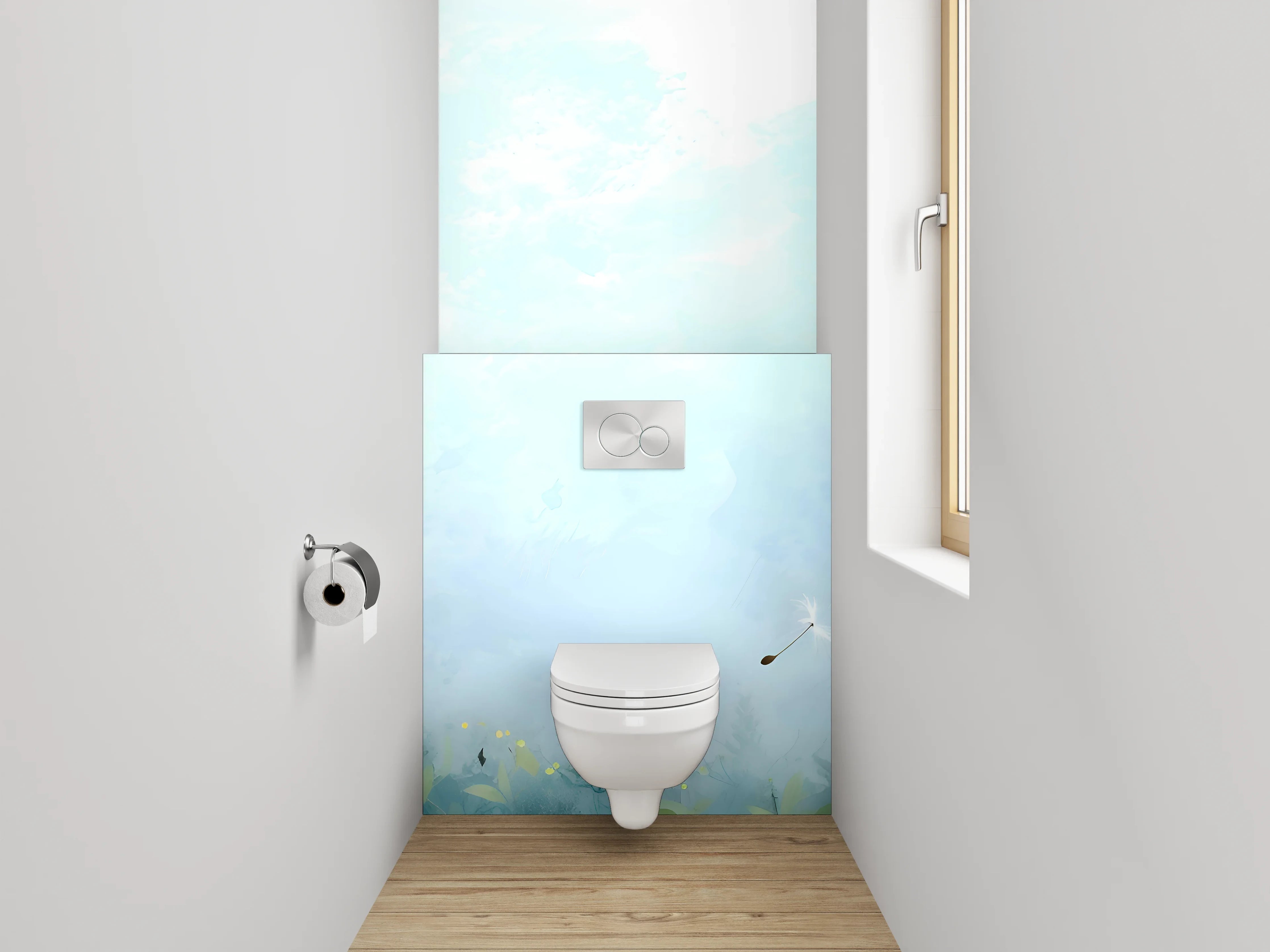 WC-Rückwand - Aquarell Pusteblumen Himmel