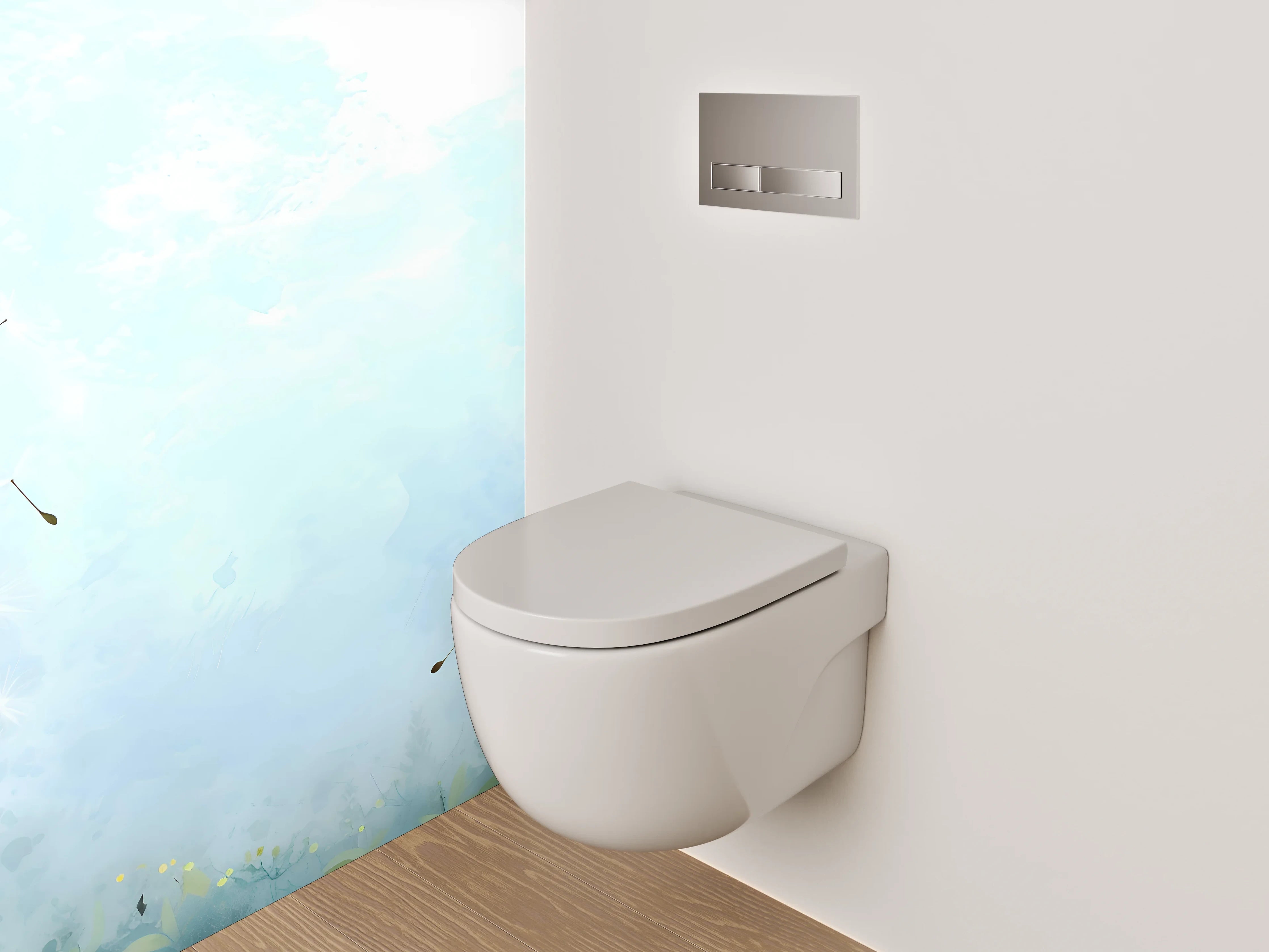 WC-Rückwand - Aquarell Pusteblumen Himmel