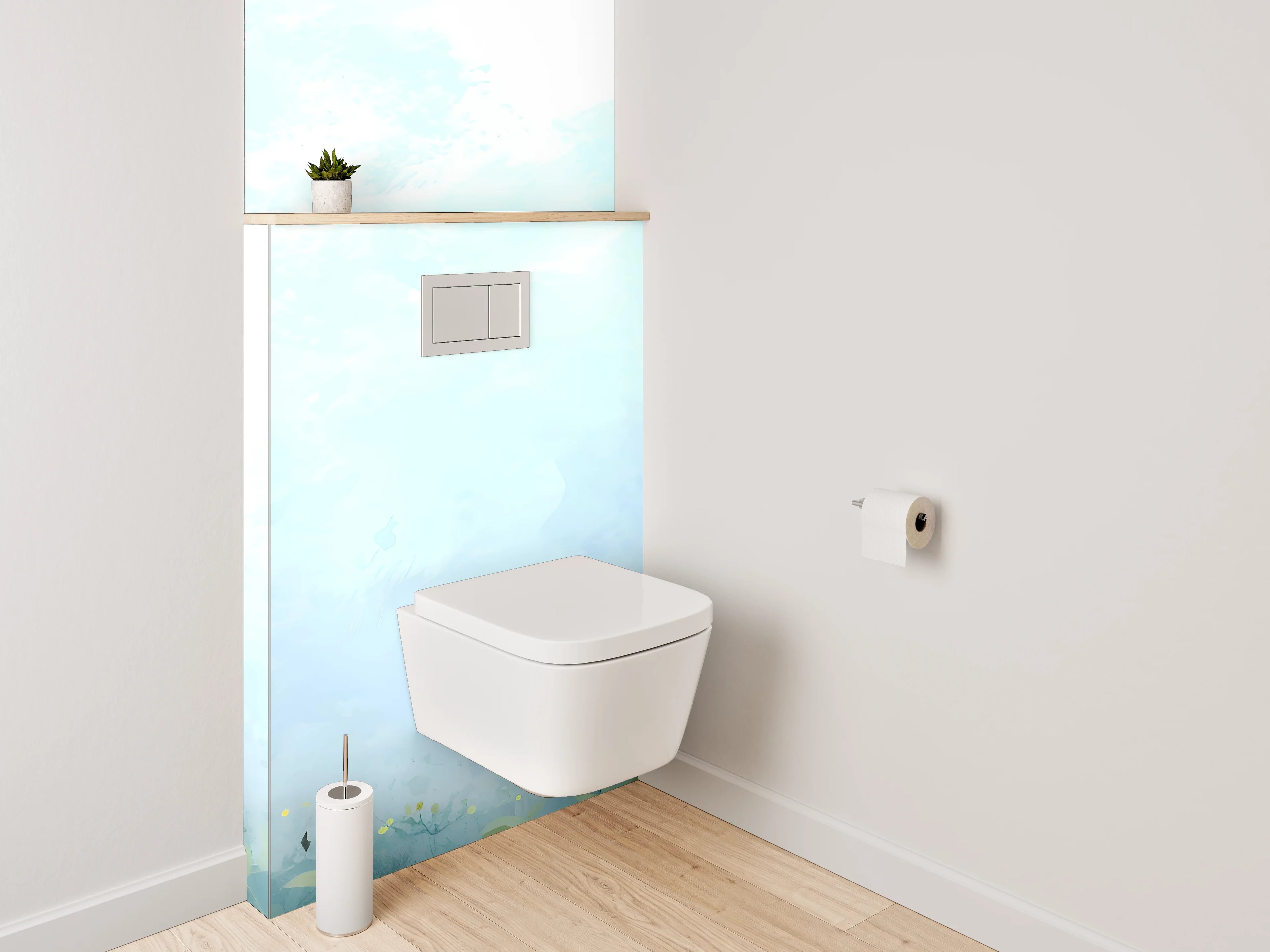 WC-Rückwand - Aquarell Pusteblumen Himmel