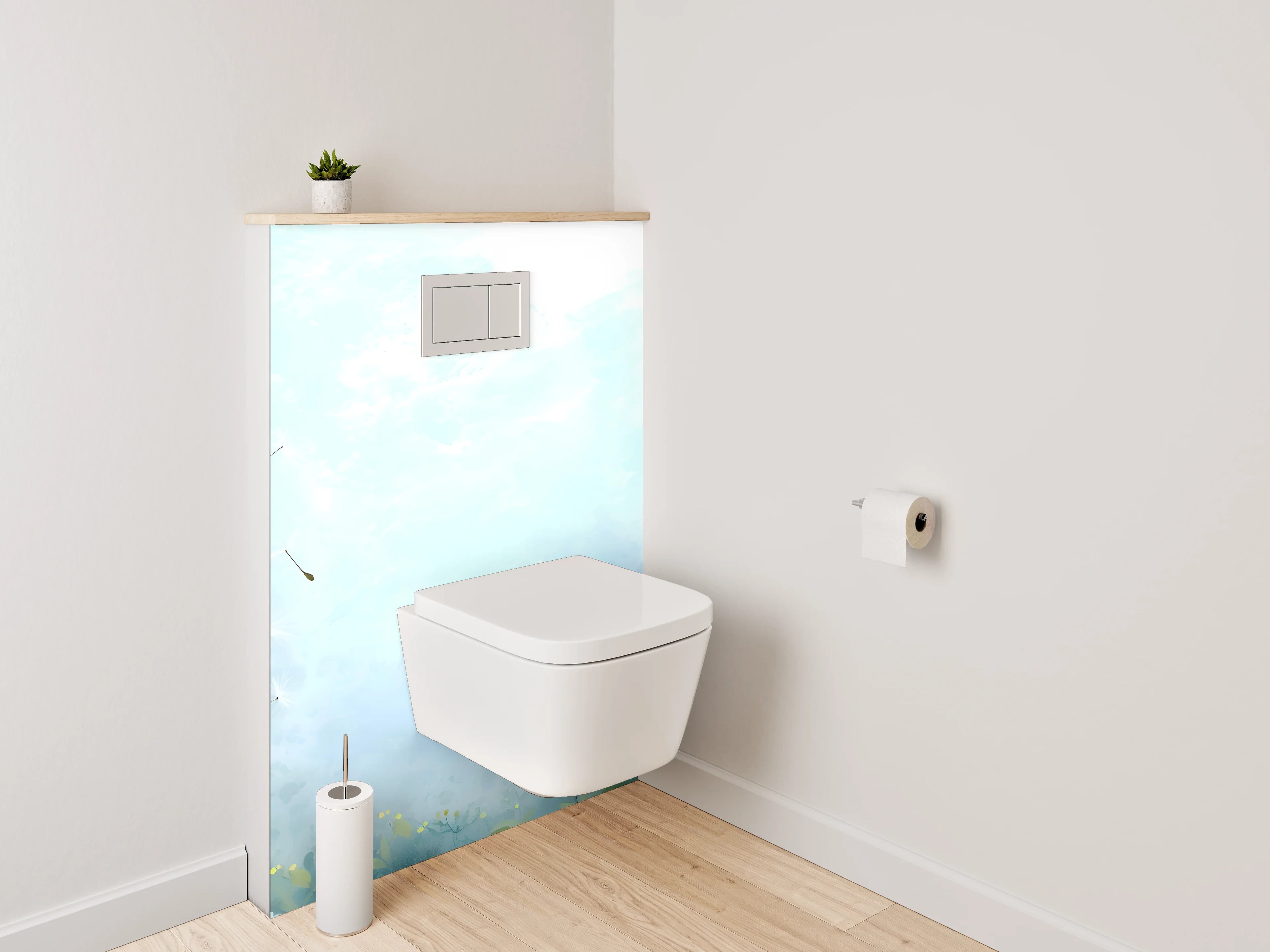 WC-Rückwand - Aquarell Pusteblumen Himmel