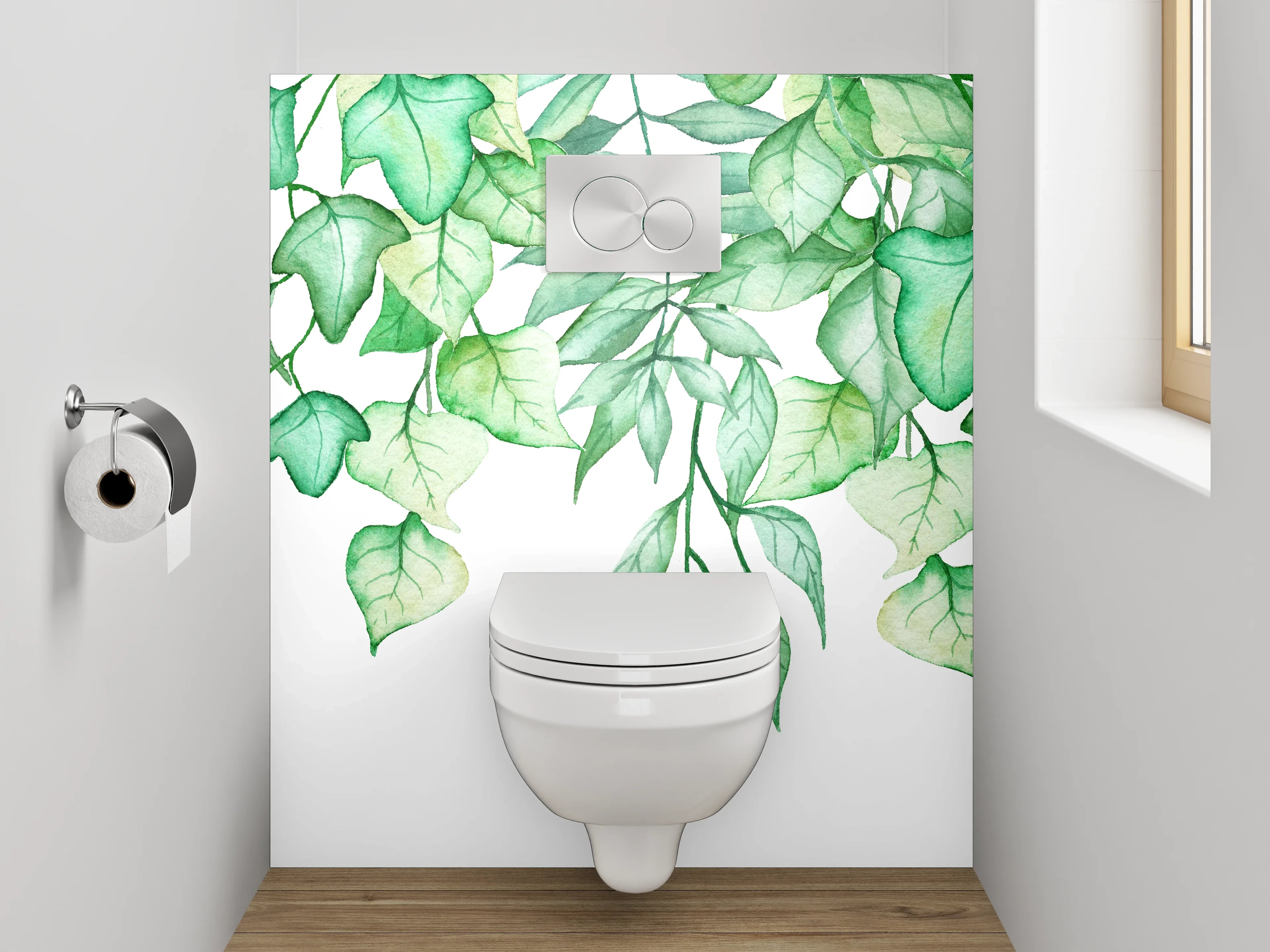 WC-Rückwand - Aquarell Ranken Pflanzen Illustration