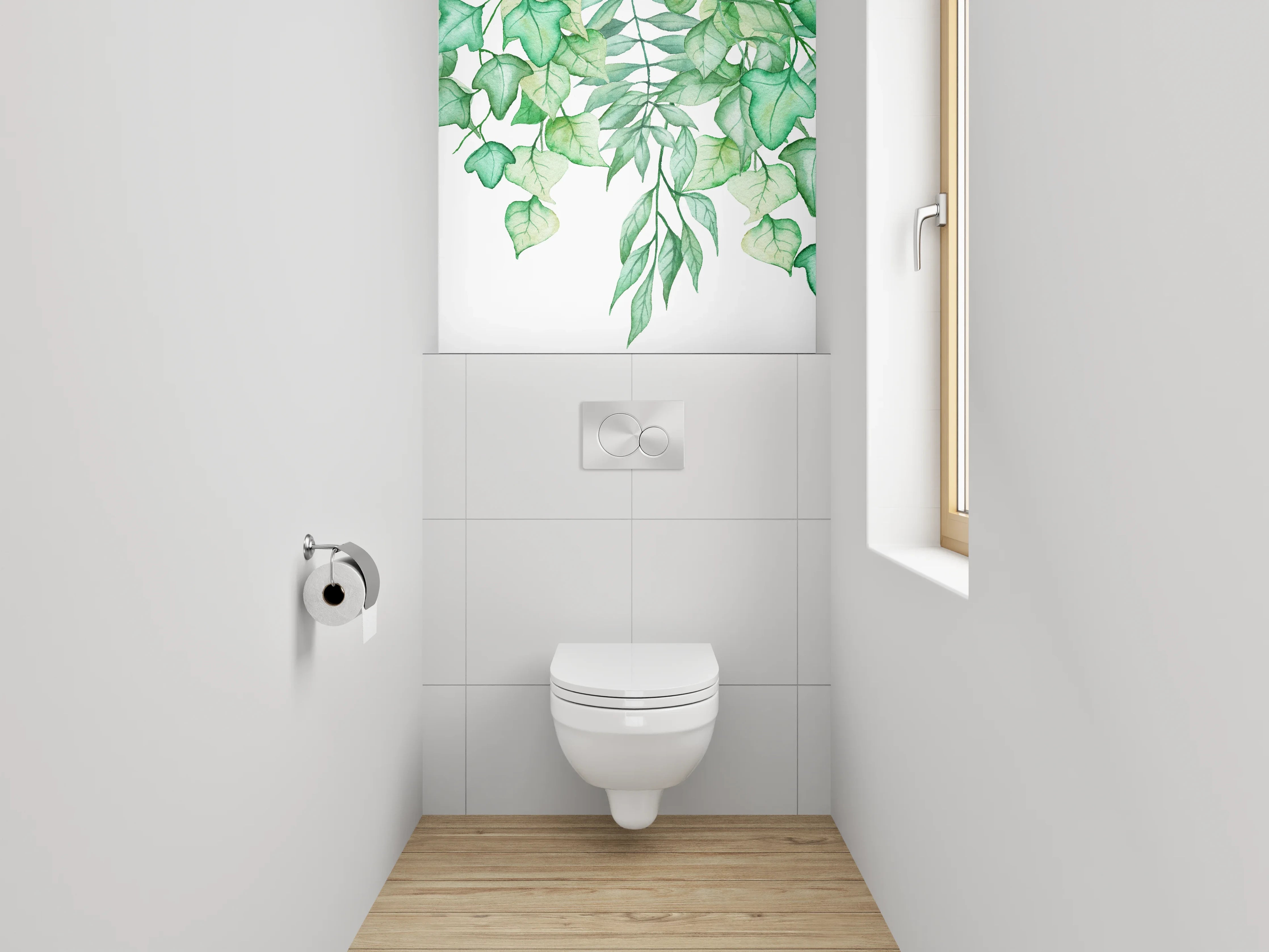 WC-Rückwand - Aquarell Ranken Pflanzen Illustration
