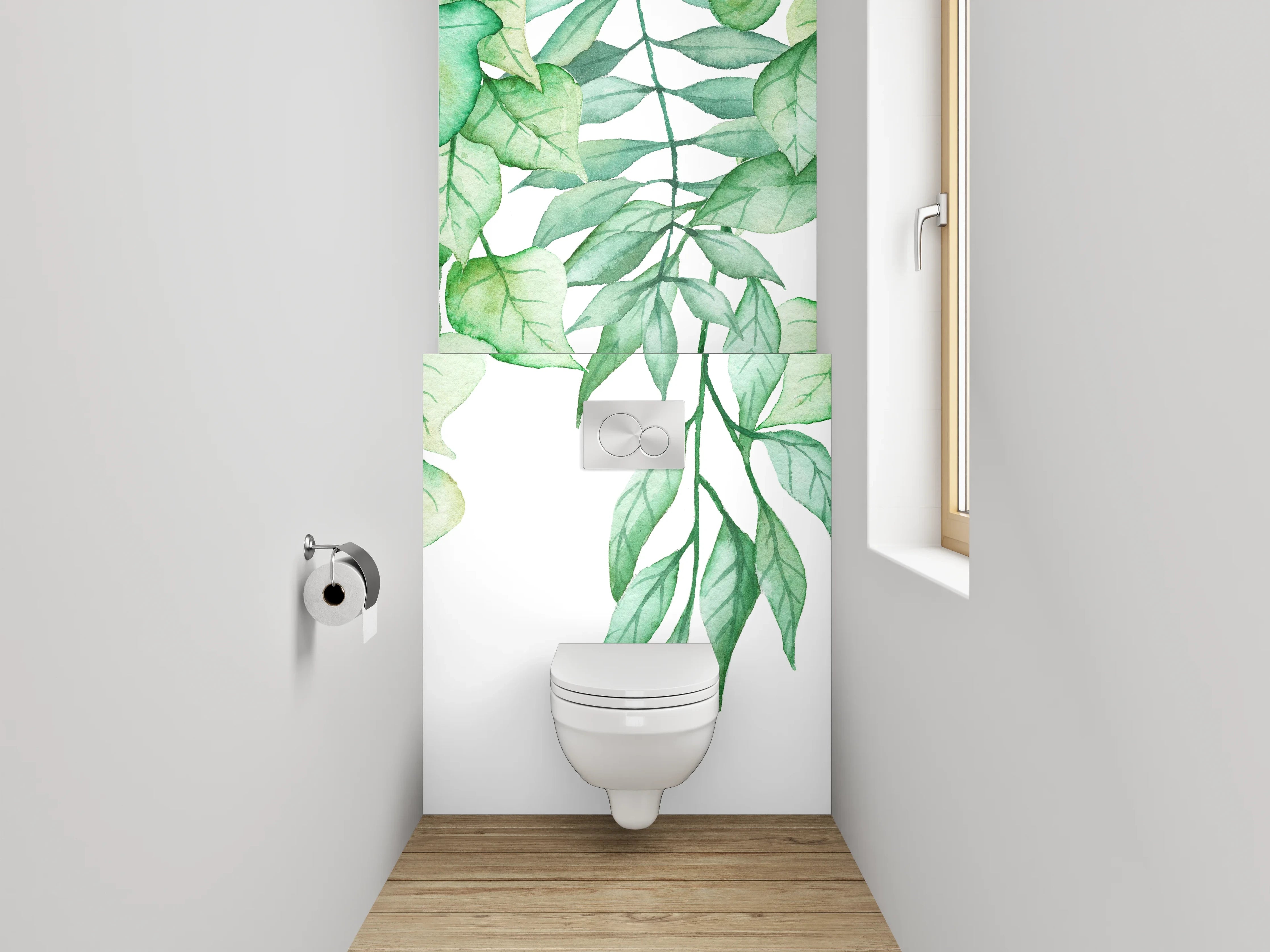 WC-Rückwand - Aquarell Ranken Pflanzen Illustration