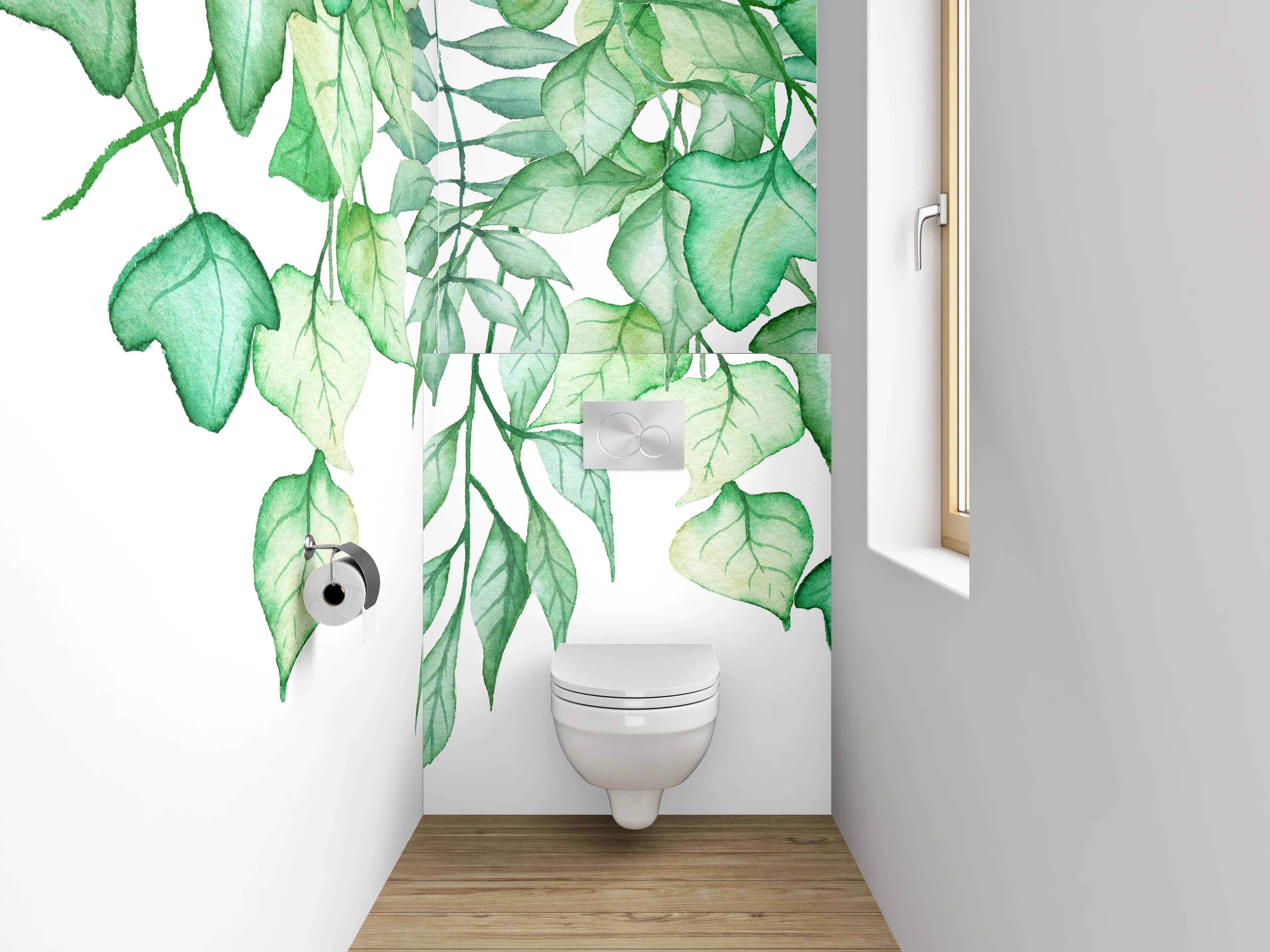 WC-Rückwand - Aquarell Ranken Pflanzen Illustration