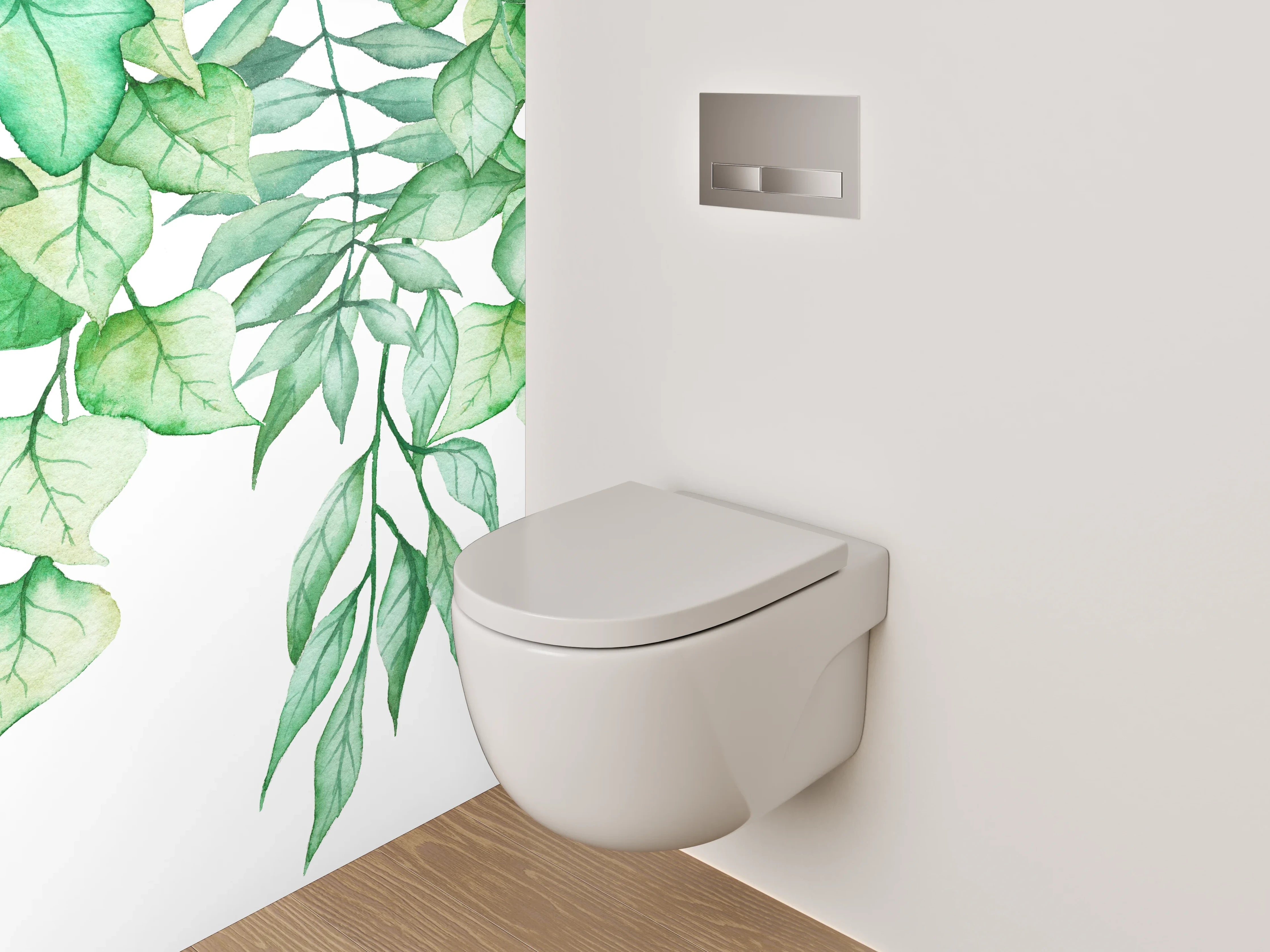 WC-Rückwand - Aquarell Ranken Pflanzen Illustration