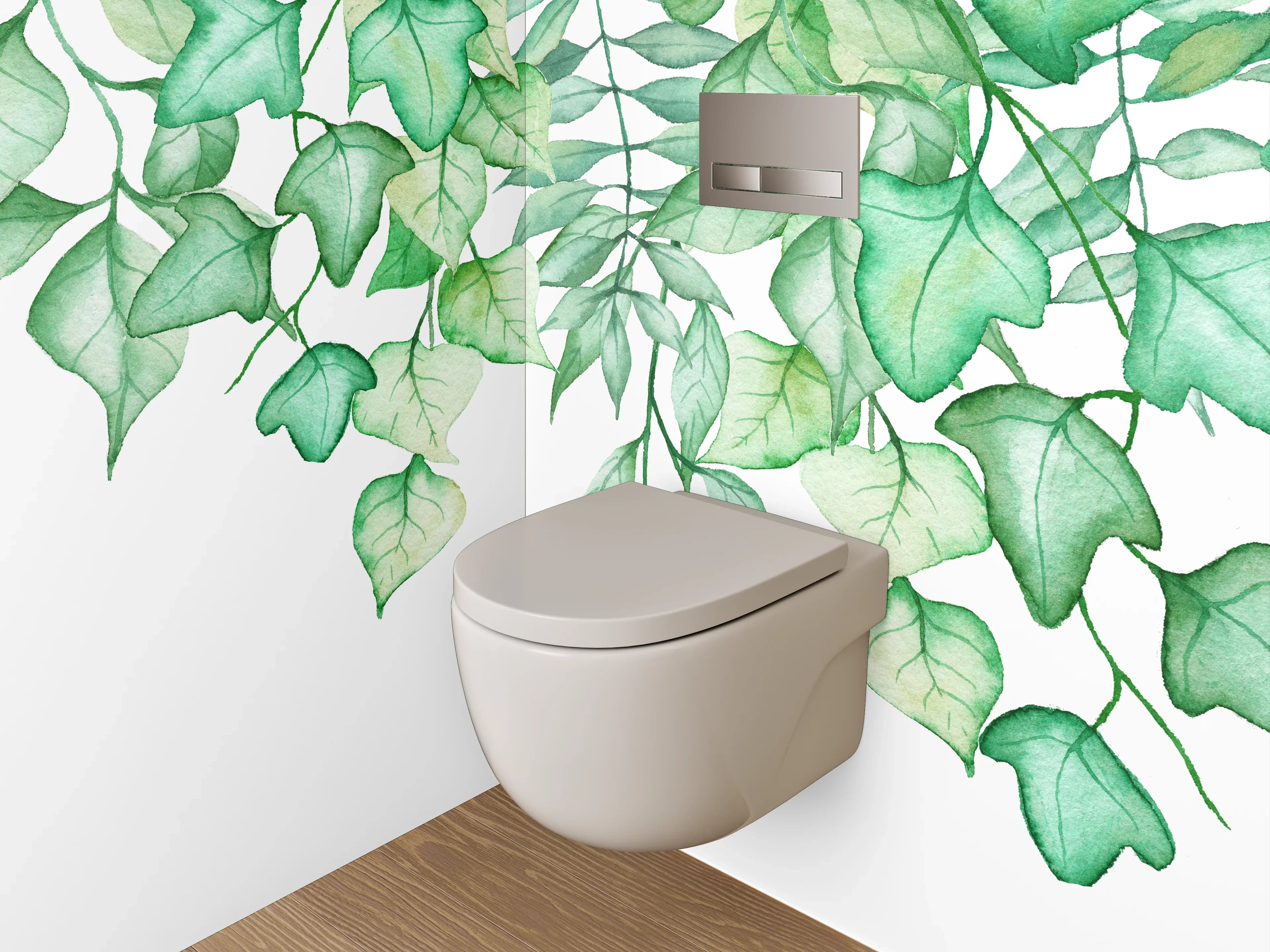 WC-Rückwand - Aquarell Ranken Pflanzen Illustration