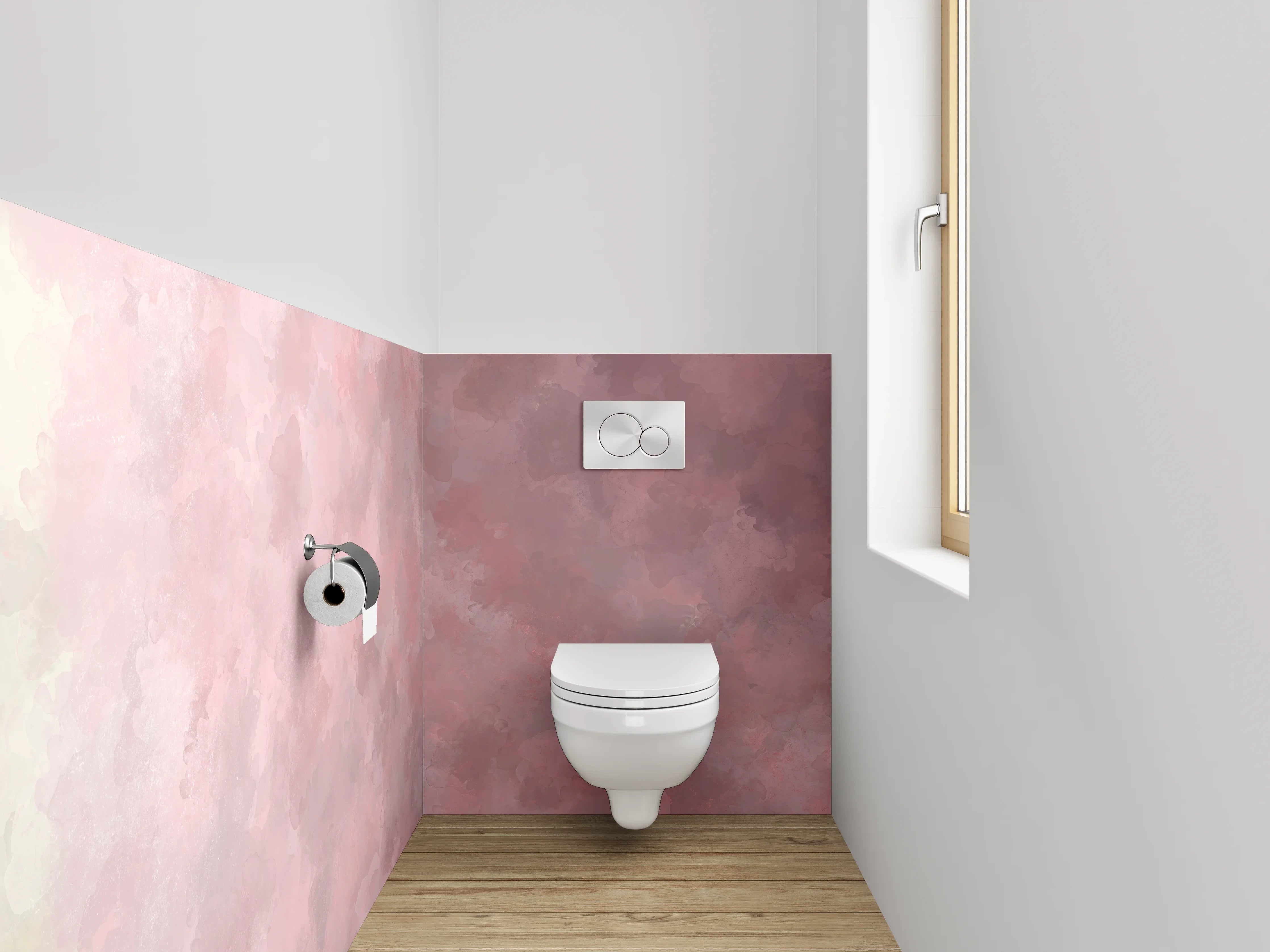 WC-Rückwand - Aquarell Rosa Wolke Design