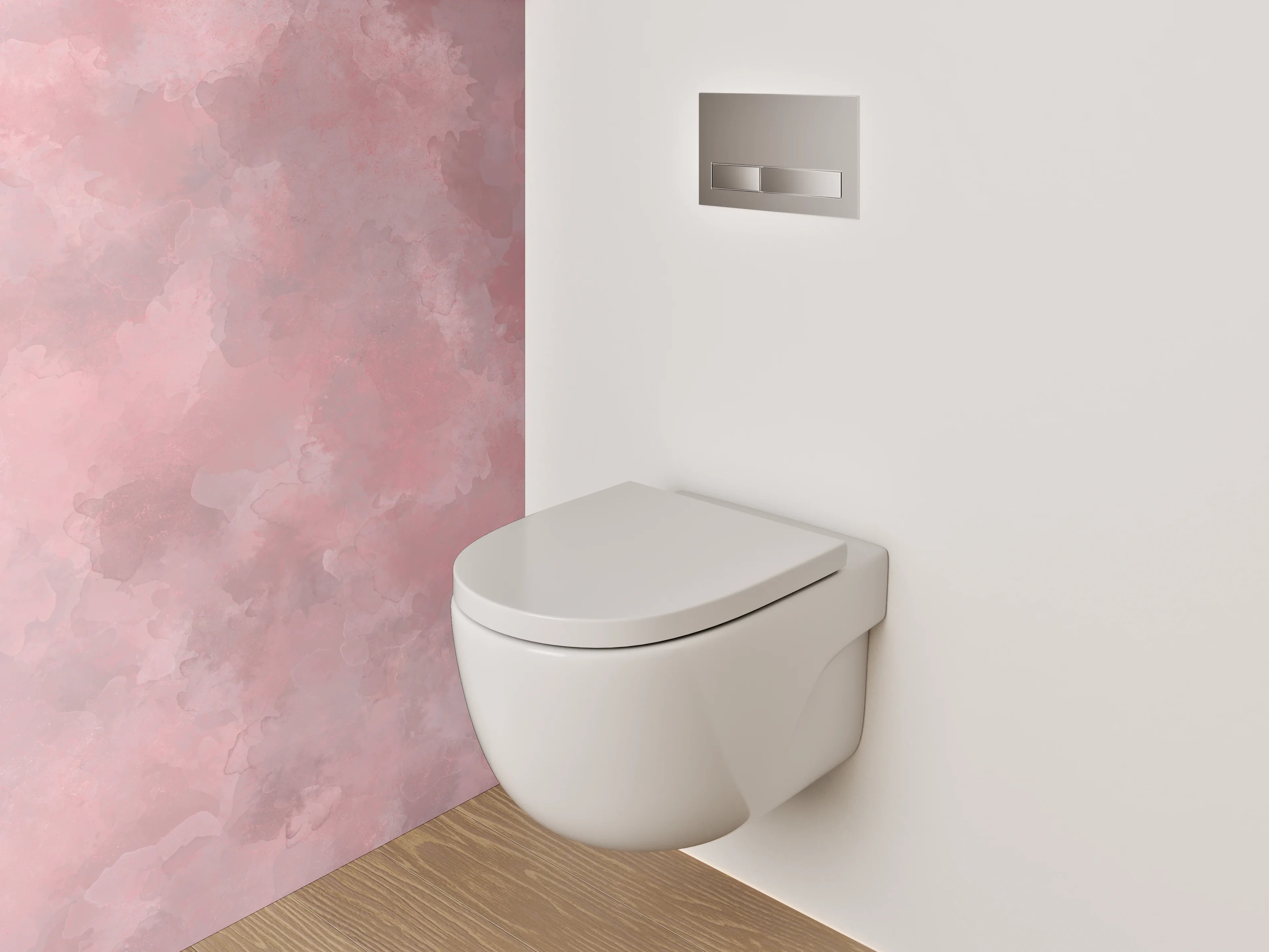 WC-Rückwand - Aquarell Rosa Wolke Design