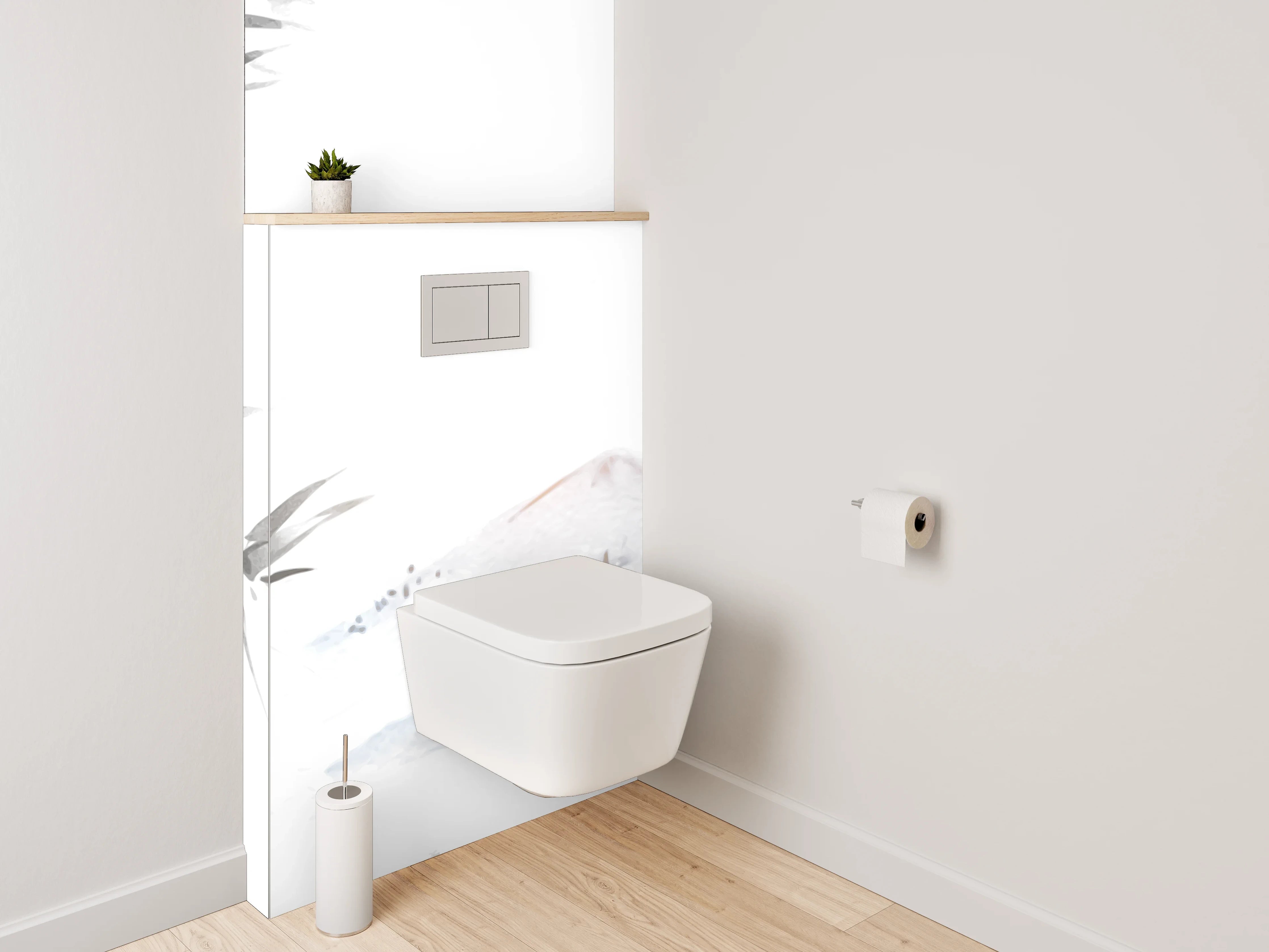 WC-Rückwand - Asiatische Bambus-Berglandschaft Aquarell