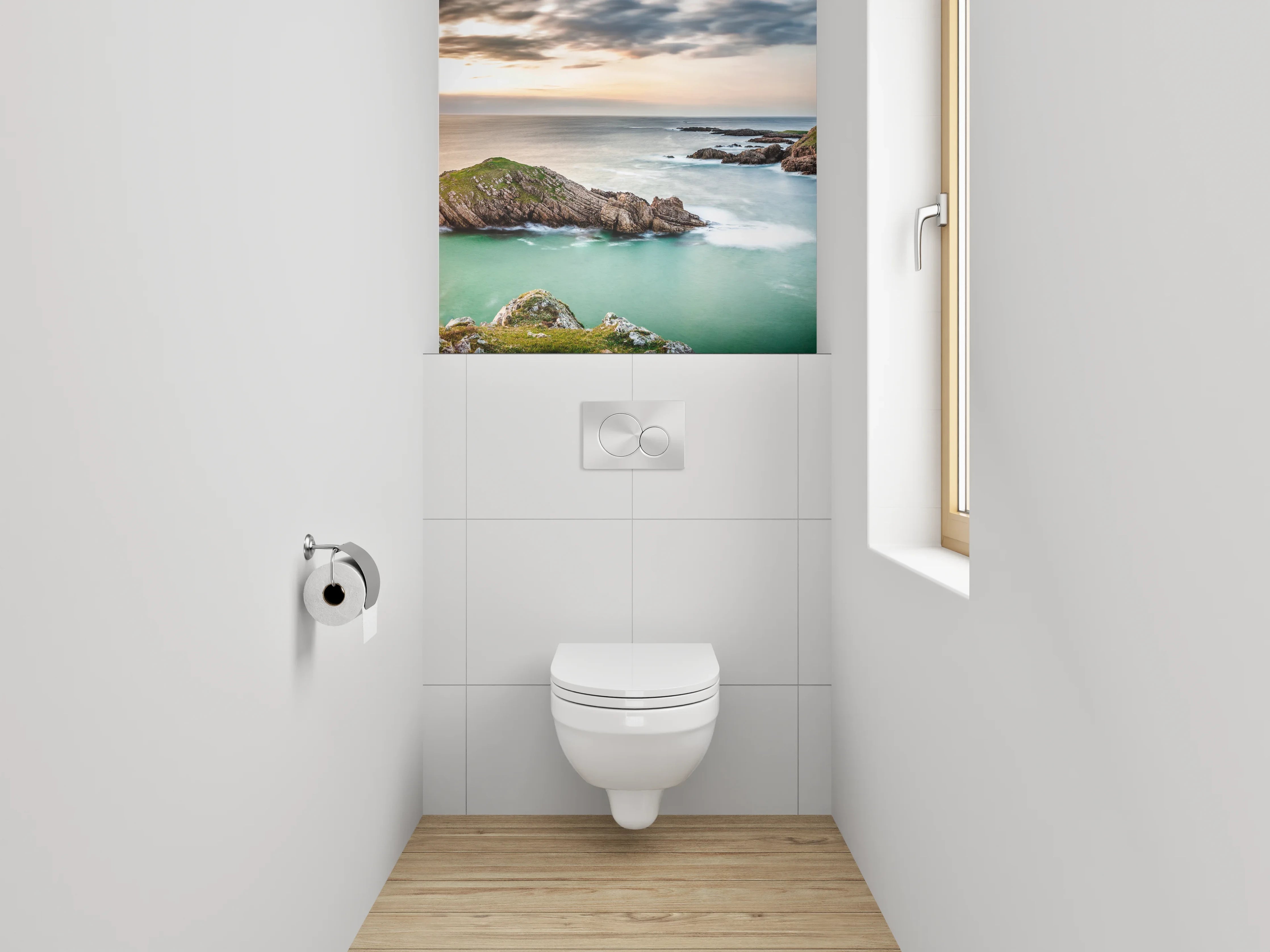 WC-Rückwand - Atemberaubende Küste bei Sonnenuntergang